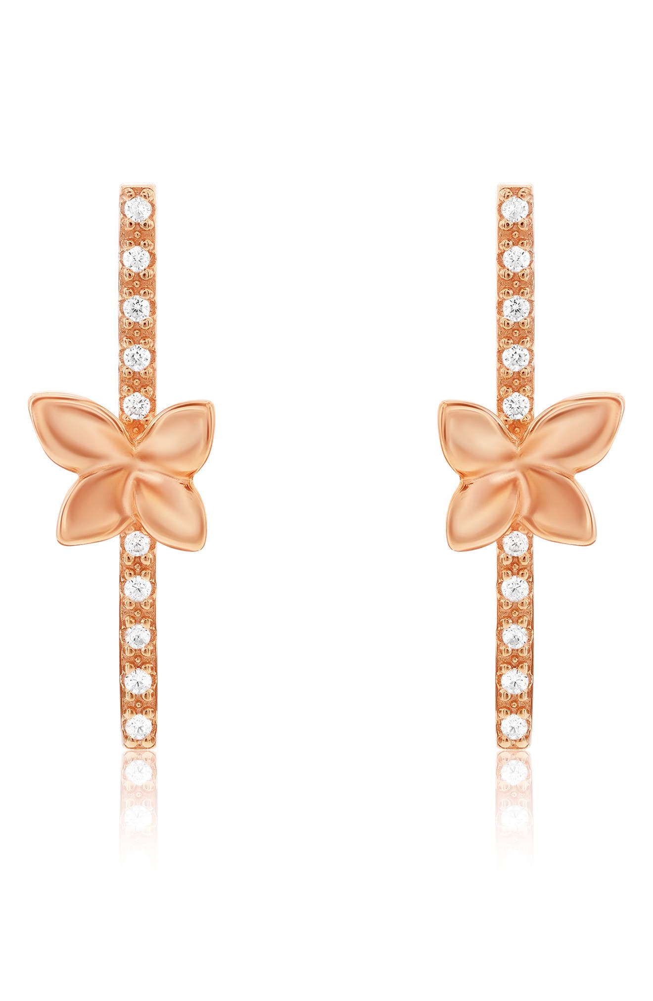 SUZY LEVIAN Cubic Zirconia Floral Linear Drop Earrings