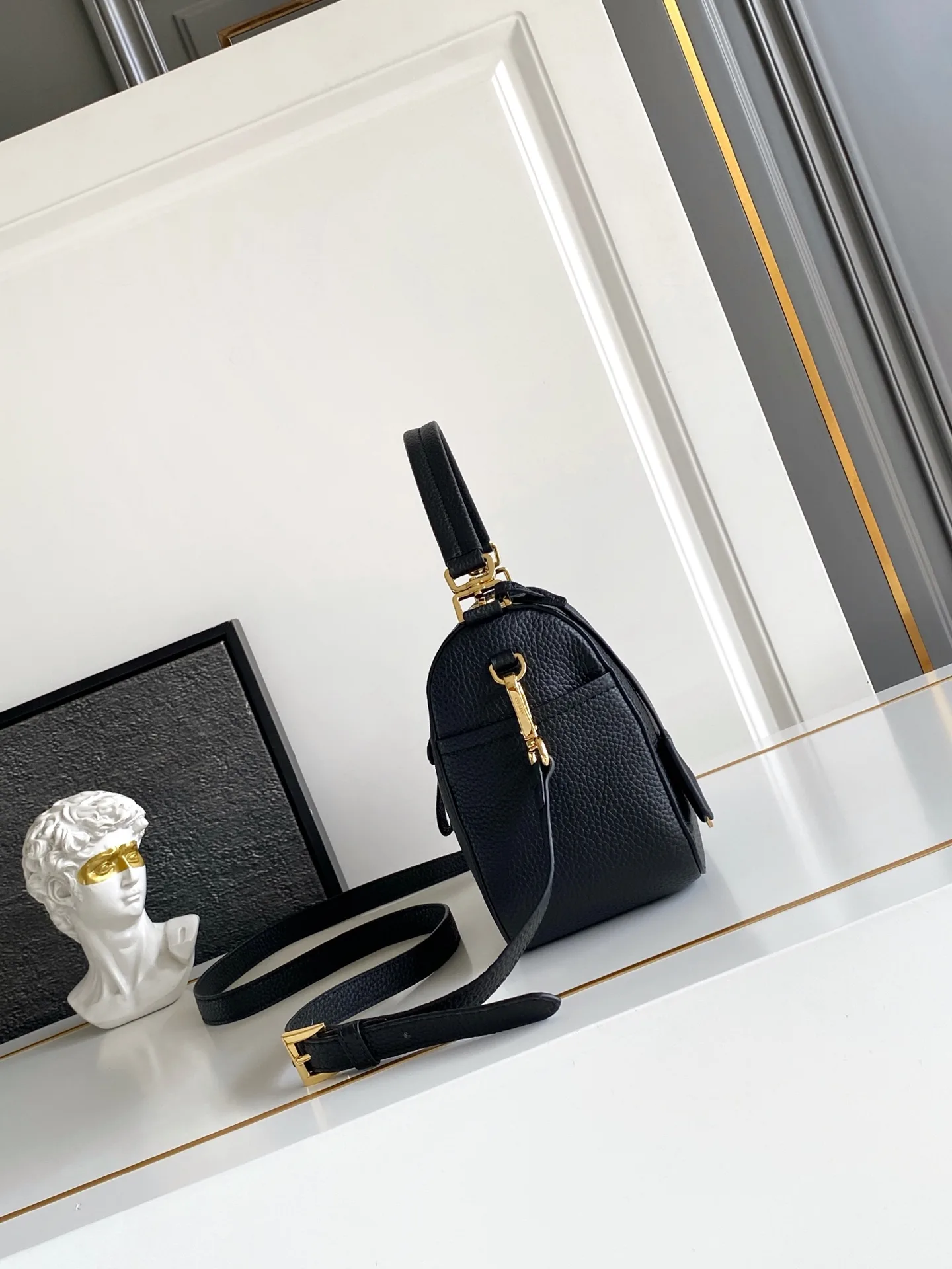 Prada Gold Grained Leather Shoulder Bag product photo from LabelPicks