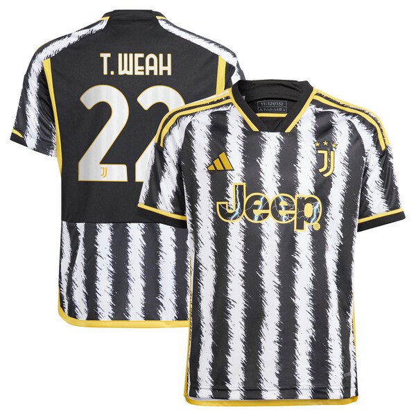 Timothy Weah Juventus adidas Youth 2023/24 Home Replica Player Jersey - Black