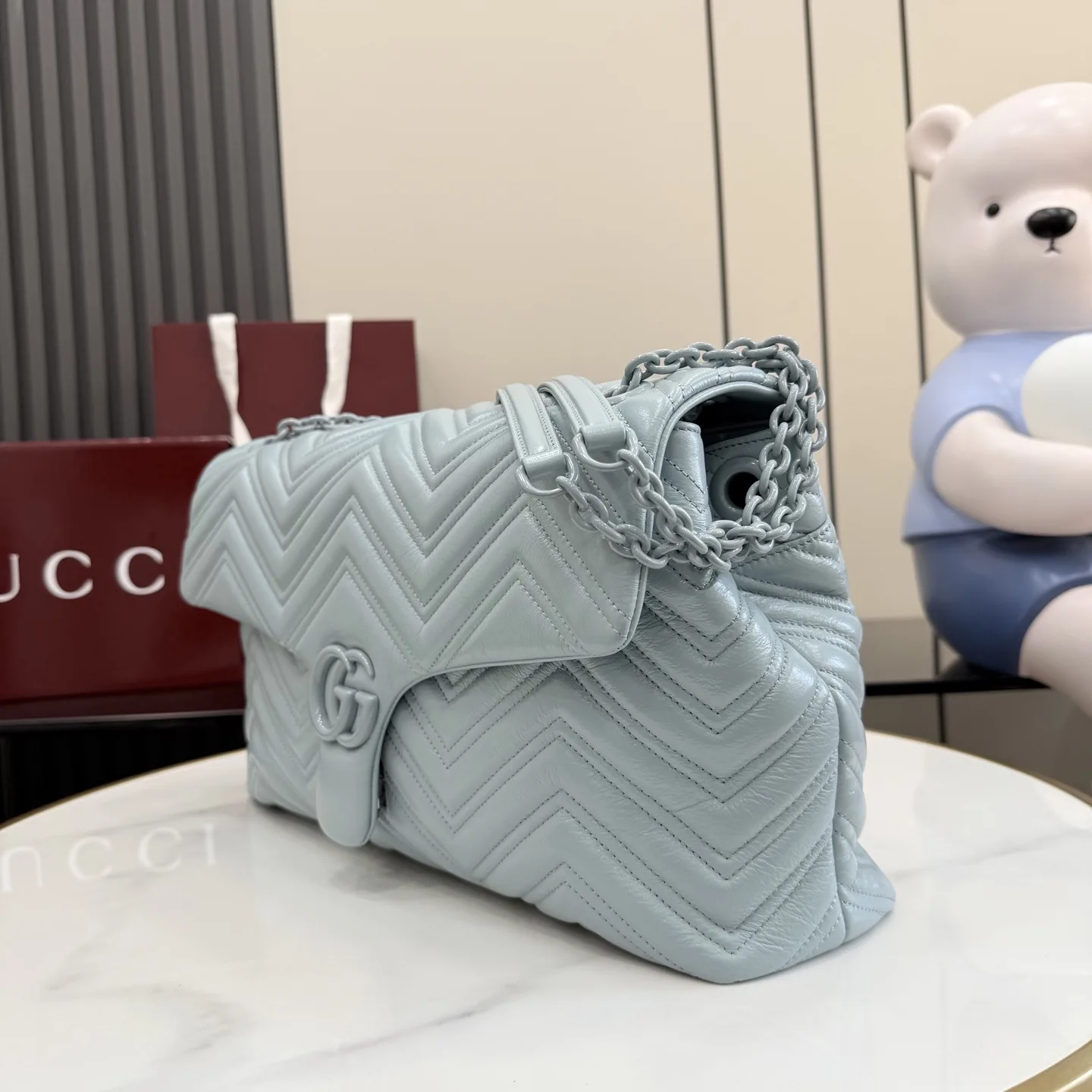 Gucci Blue Marmont GG Supreme Canvas Shoulder Bag product photo from LabelPicks