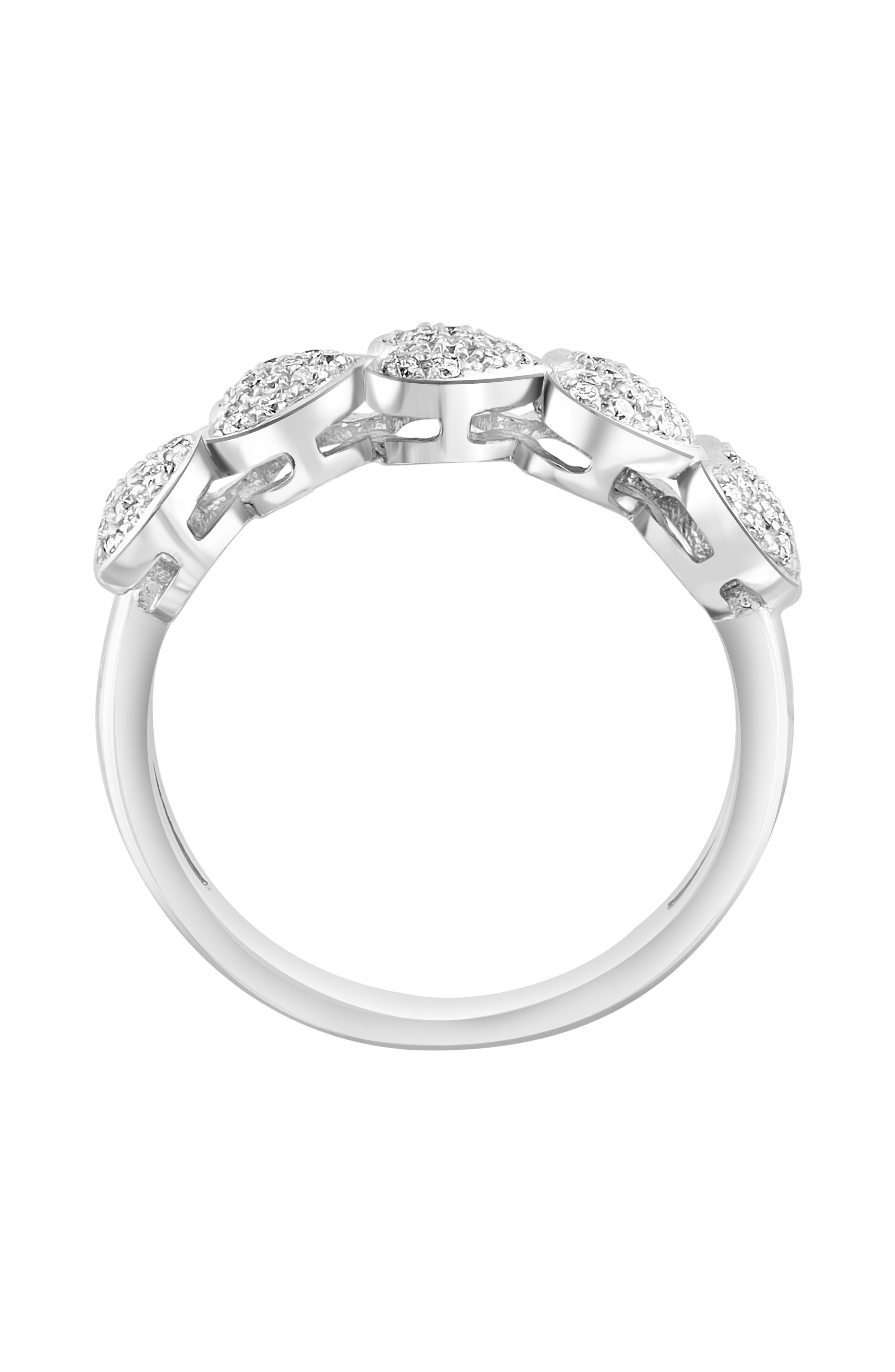 EFFY Sterling Silver Pavé Diamond Heart Ring - 0.25ct.