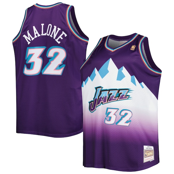 Karl Malone Utah Jazz Big & Tall Hardwood Classics 1996/97 Swingman Jersey - Purple/White