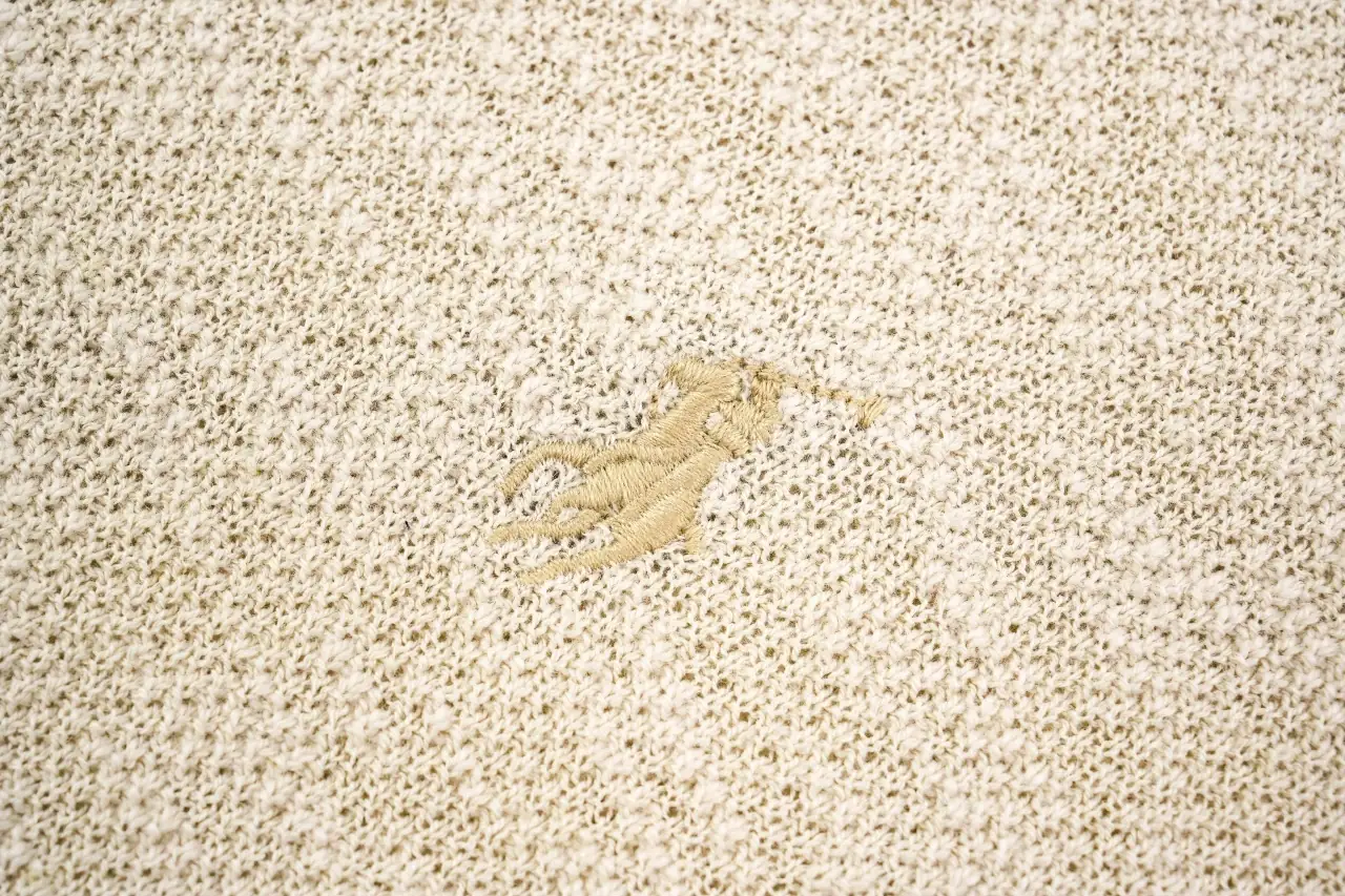 Ralph Lauren Beige Pony Embroidered Linen Johnny Collar Polo Shirt product photo from LabelPicks