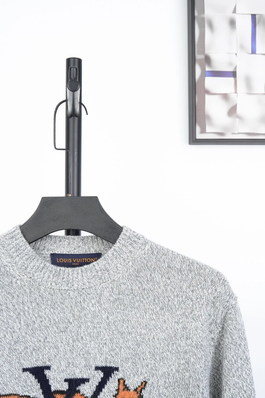 Louis Vuitton Grey Fox Jacquard Crewneck Sweater product photo from LabelPicks