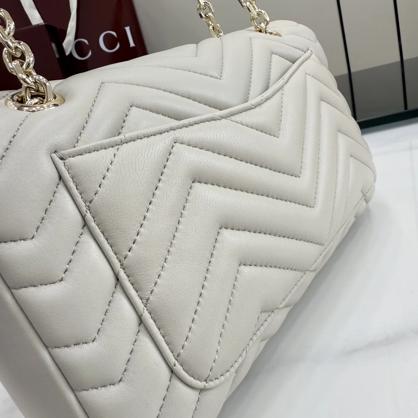 Gucci Marmont Grey GG Supreme Canvas Shoulder Bag product photo from LabelPicks