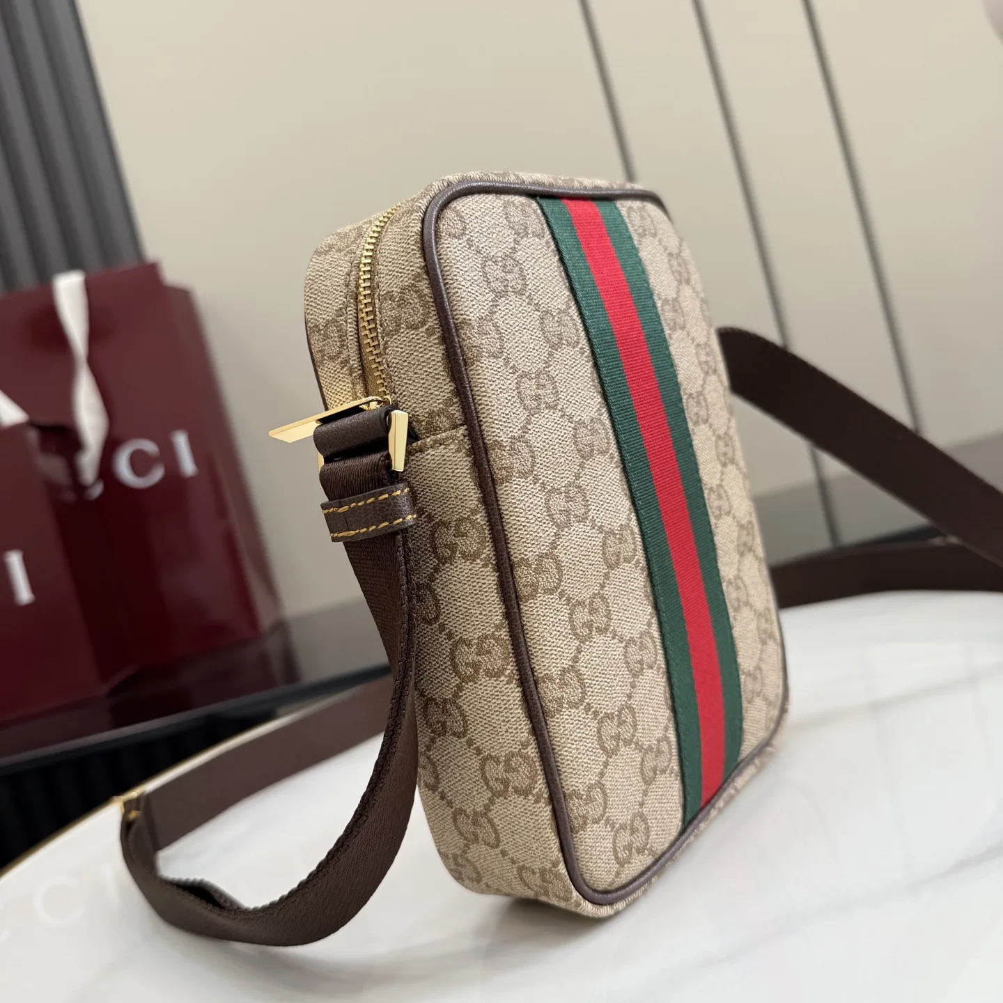 Gucci Generation Beige Canvas and Leather Crossbody Bag product photo from LabelPicks