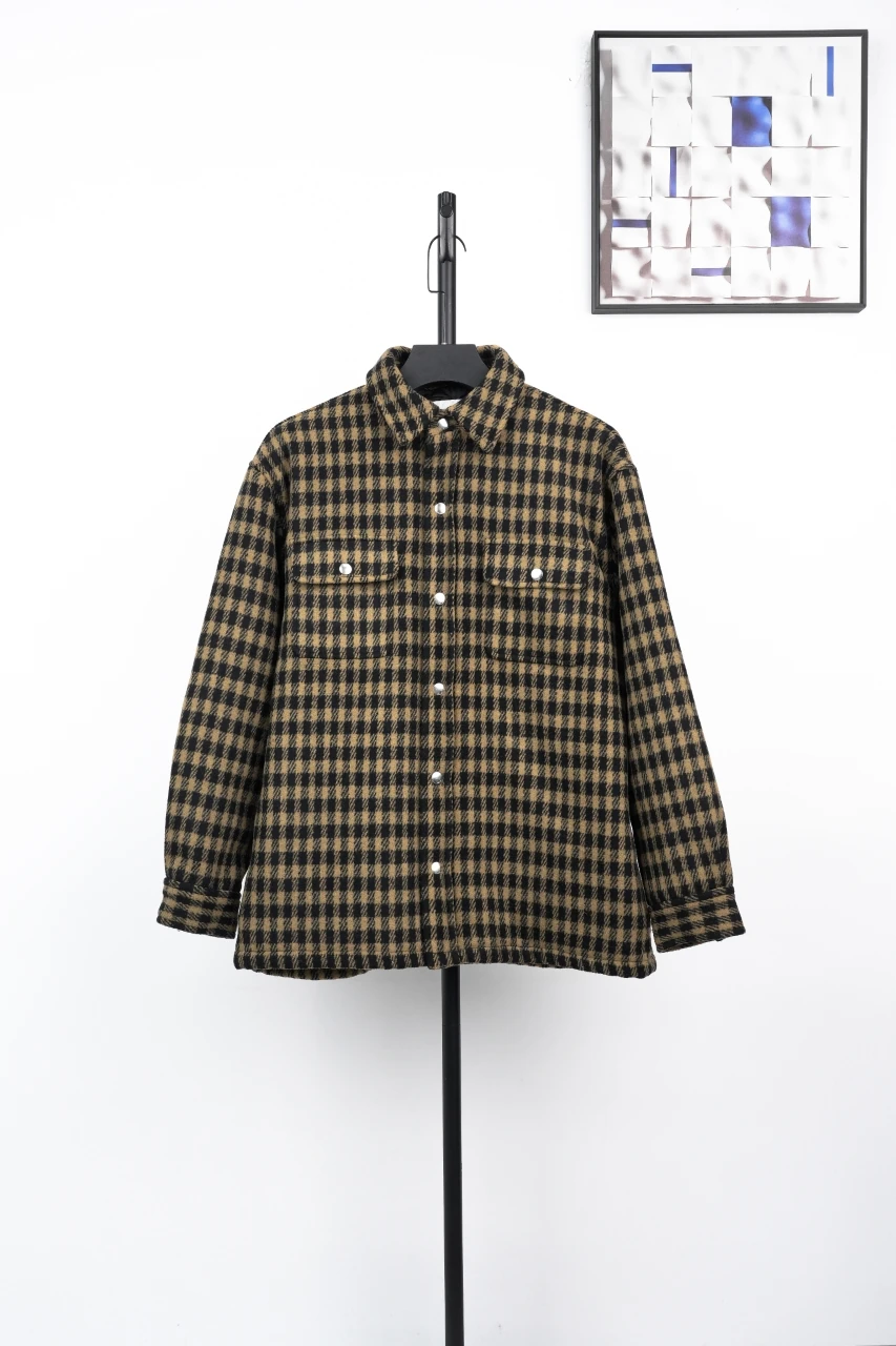 CELINE Brown Black Plaid Wool Jacket product photo from LabelPicks