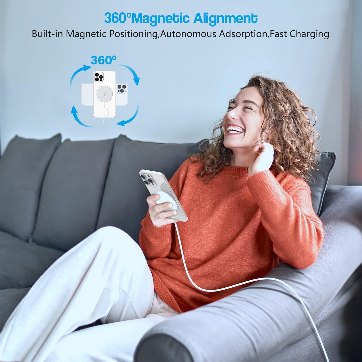 10FT Magnetic Wireless Charger, 15W Fast Apple Mag-Safe Charger for iPhone 17/16/15, PD with USBC Apple Fast Charging Block, 10-foot quick charge for iPhone 17/17 Air/17, 16, 15 Pro/Pro Max/14/13/12/AirPods