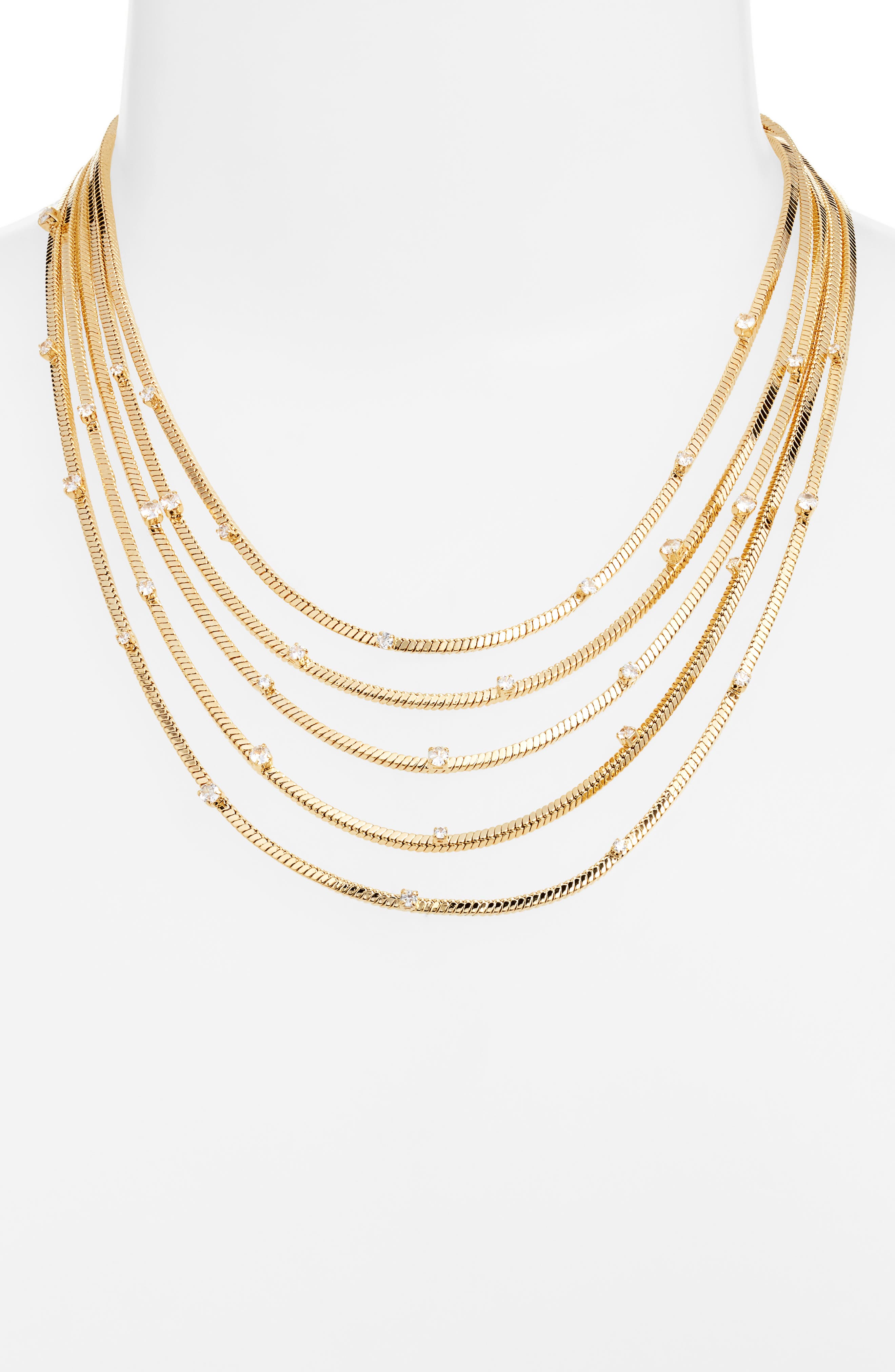 Nordstrom Cubic Zirconia Station Layered Necklace