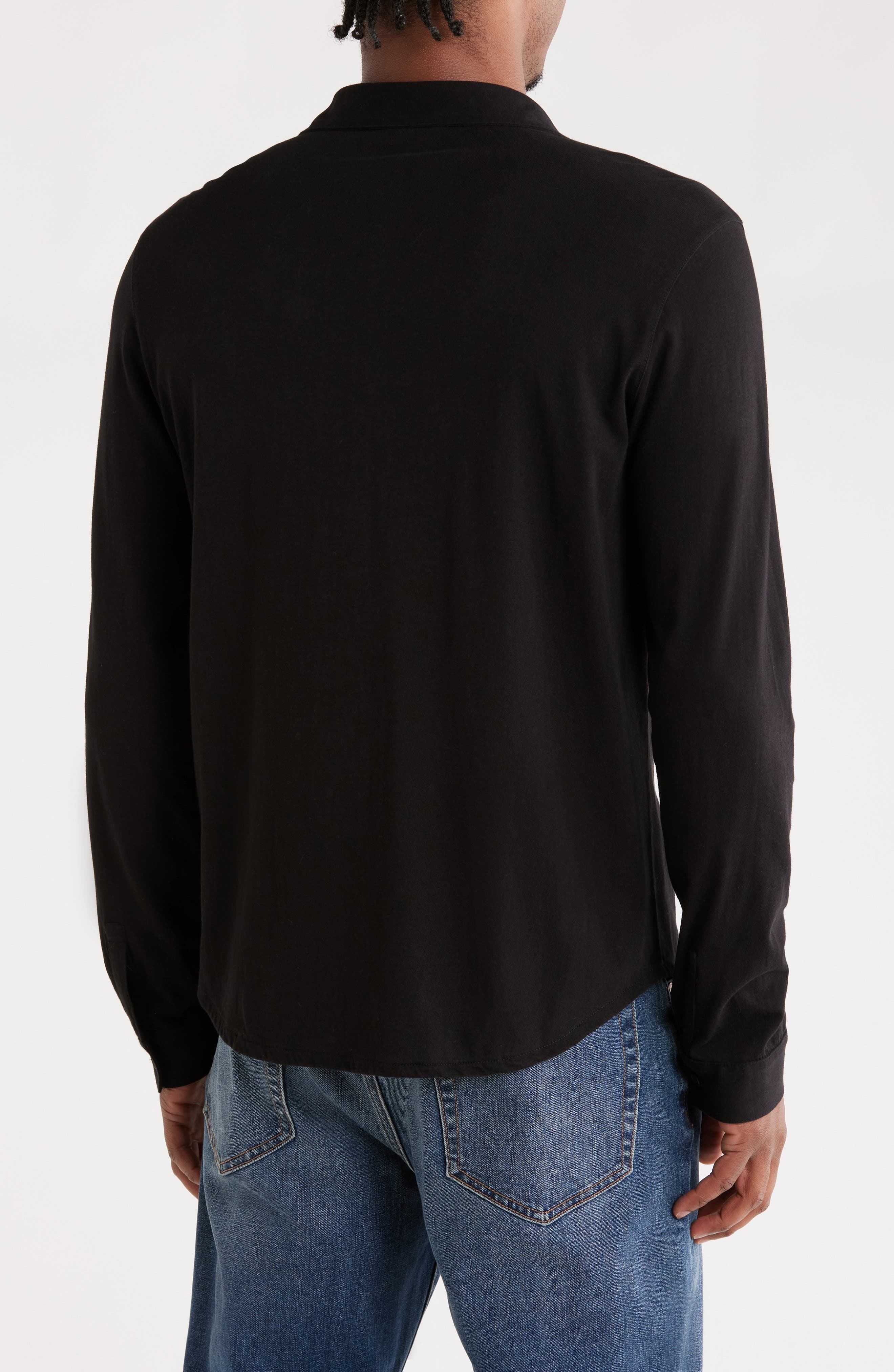 John Varvatos Clark Organic Cotton Jersey Button-Up Shirt