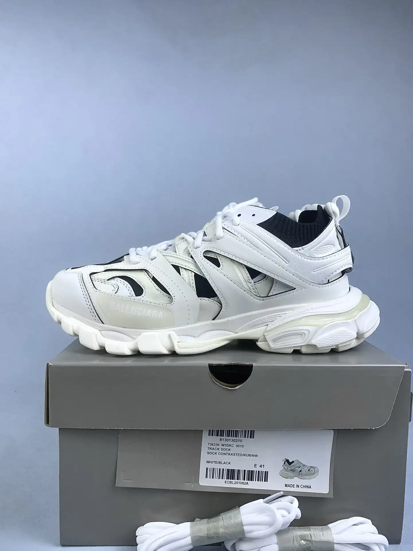 Track Sock Sneaker 'White Black' product photo from LabelPicks
