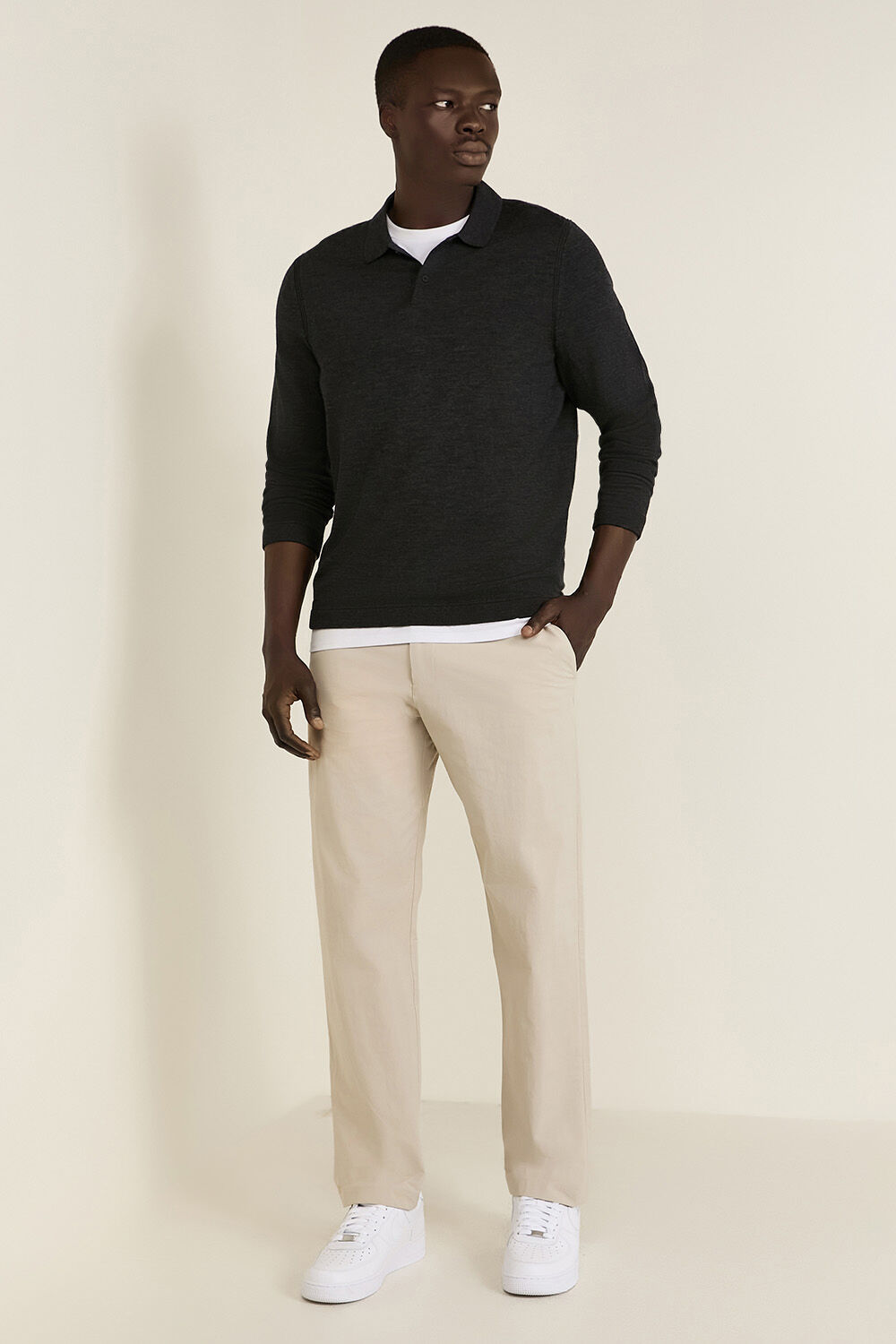 LULULEMON New Venture Long-Sleeve Knit Polo Shirt