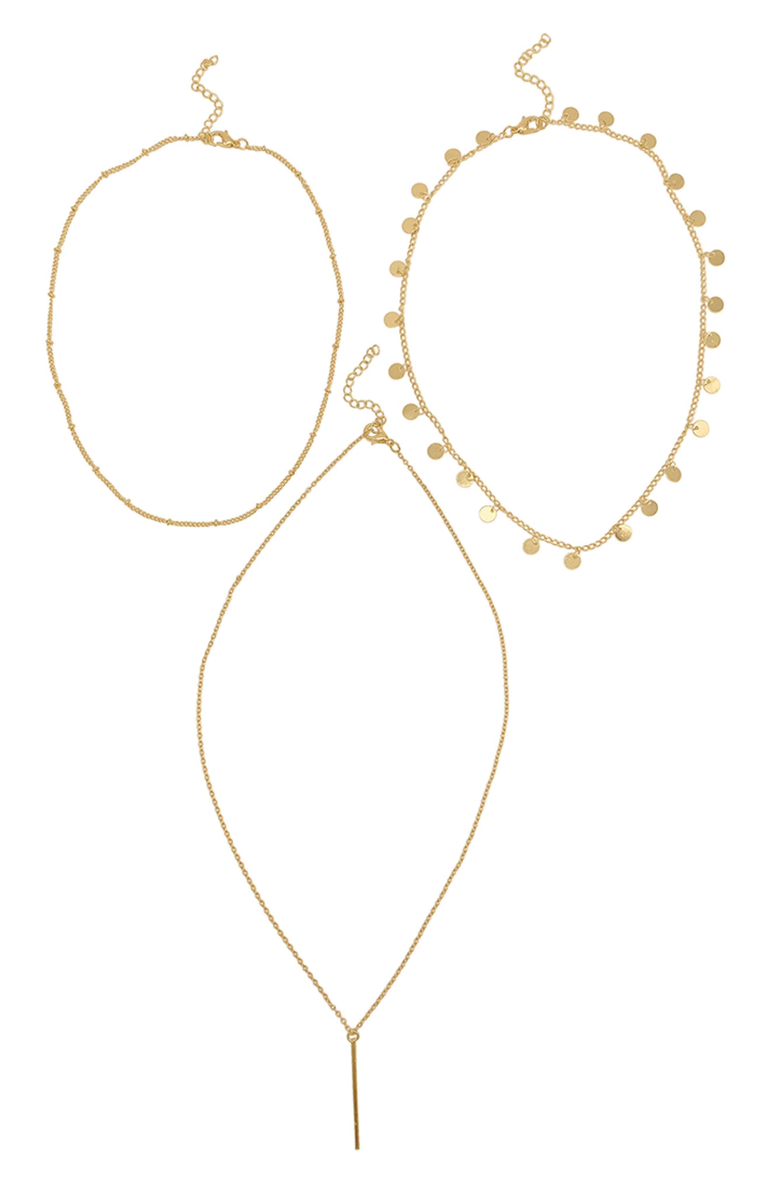 Adornia Set of 3 Water Resistant Chain Necklaces