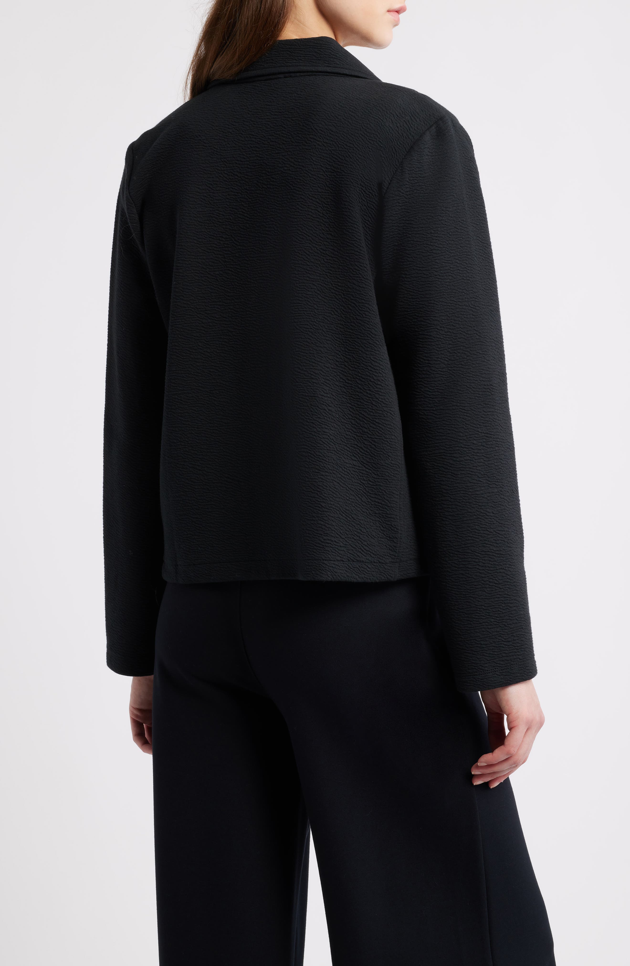 Eileen Fisher Notch Collar Organic Cotton Blend Jacket