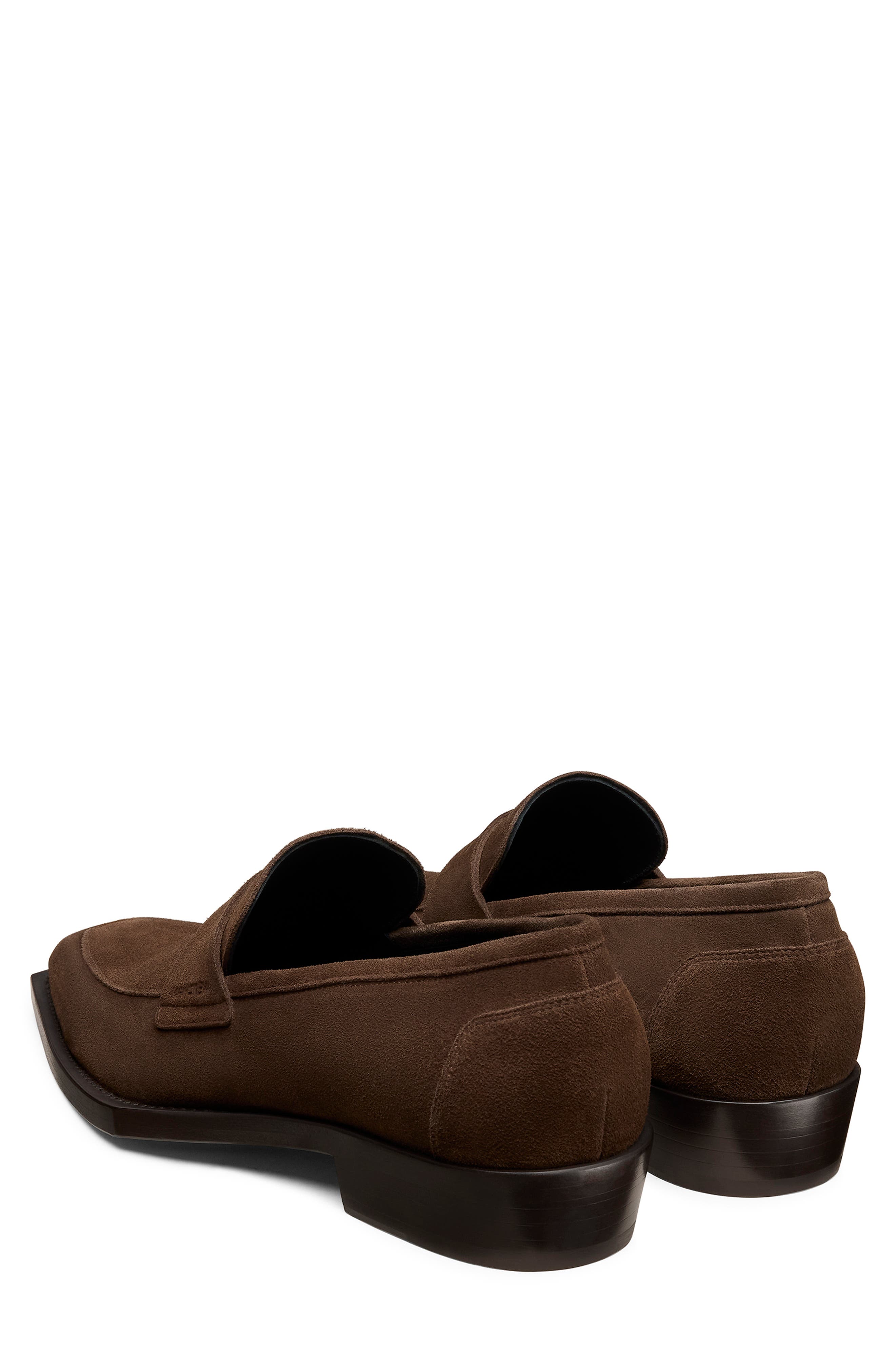 Stuart Weitzman Camillo Square Toe Suede Penny Loafer