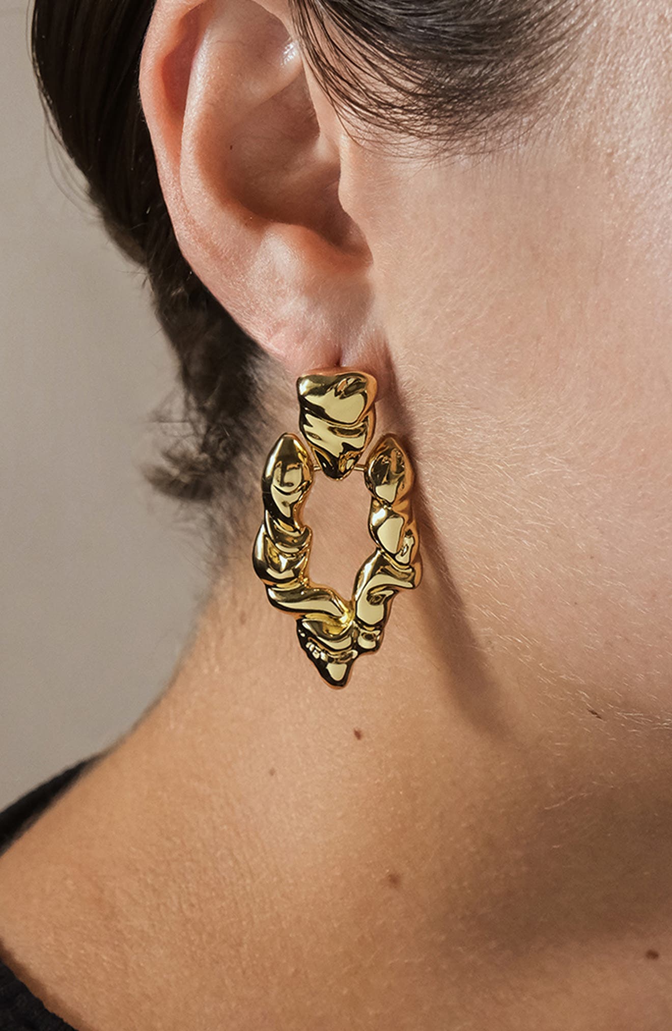 Sterling Forever Tali Molten Chunky Drop Earrings