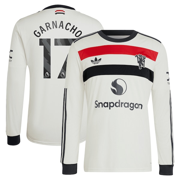 Alejandro Garnacho Manchester United adidas Originals  2024/25 Third Replica Long Sleeve Jersey - Cream