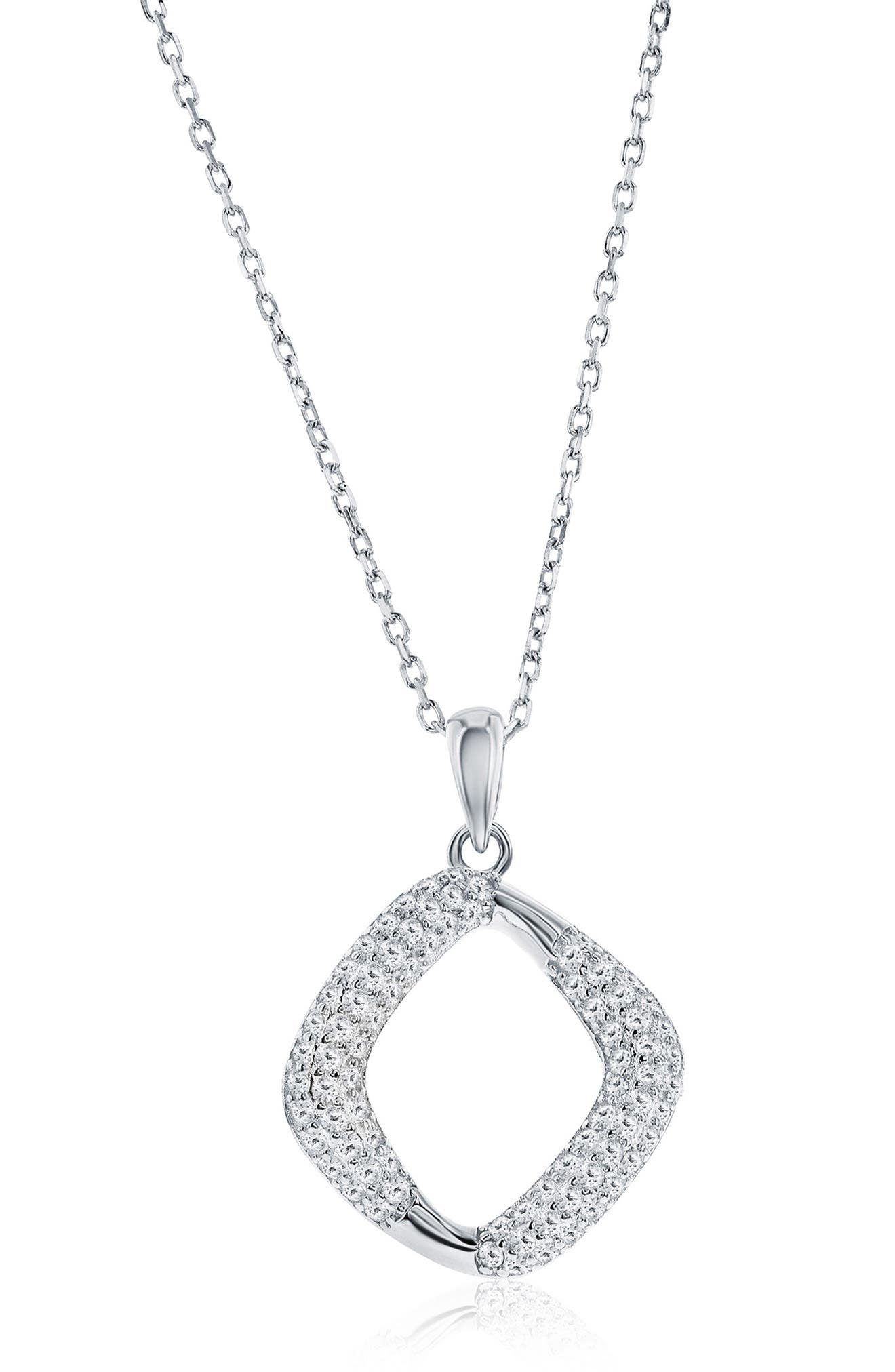 SIMONA Pavé Cubic Zirconia Cushion Stud Earrings & Pendant Necklace Set