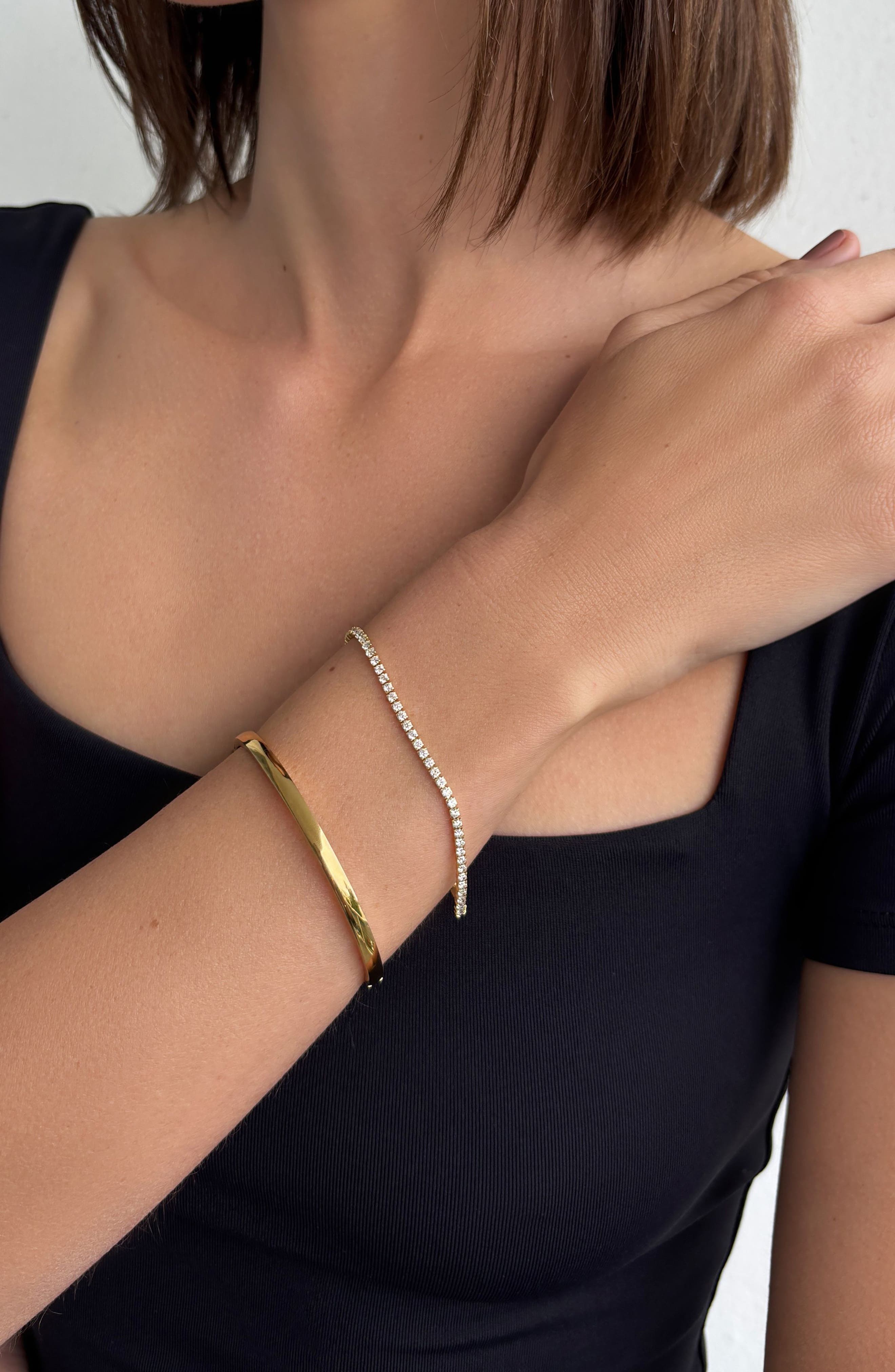 Adornia Set of 2 Cuff & Tennis Bracelets