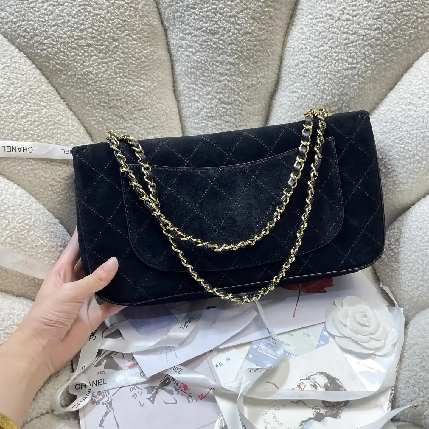 Chanel Black Classic Flap Grained Leather Tote Bag product photo from LabelPicks