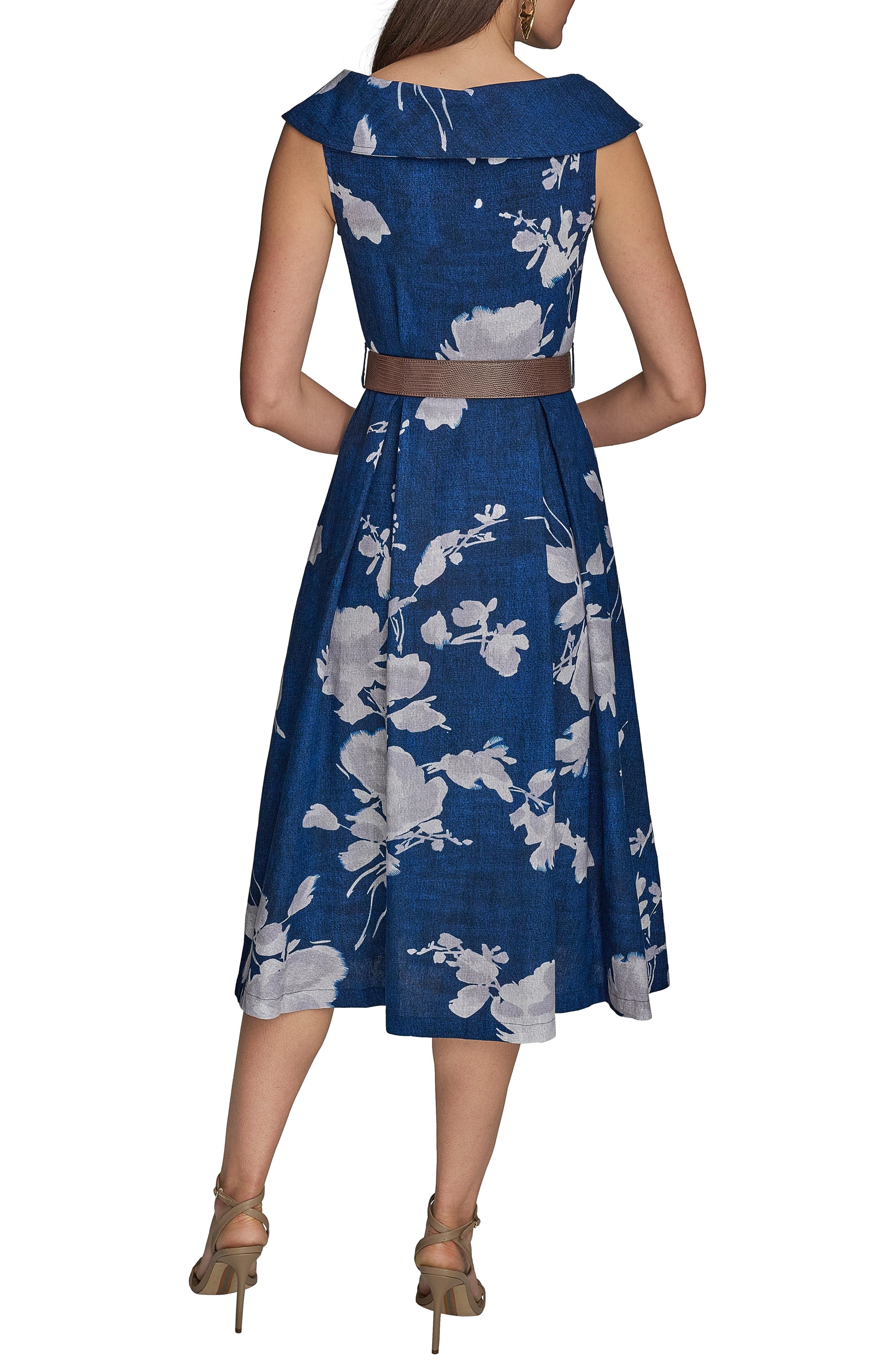 Donna Karan New York Floral Linen Blend Dress