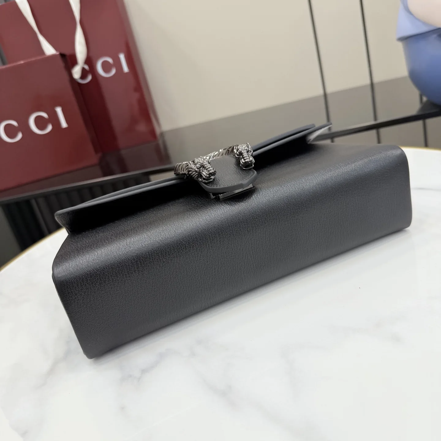 Gucci Dionysus Black Grained Leather Shoulder Bag product photo from LabelPicks