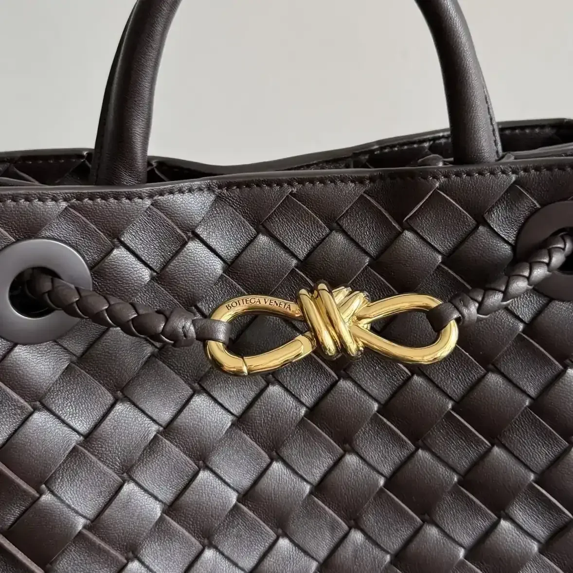 Bottega Veneta Intrecciato Woven Leather Andiamo Top Handle Bag product photo from LabelPicks