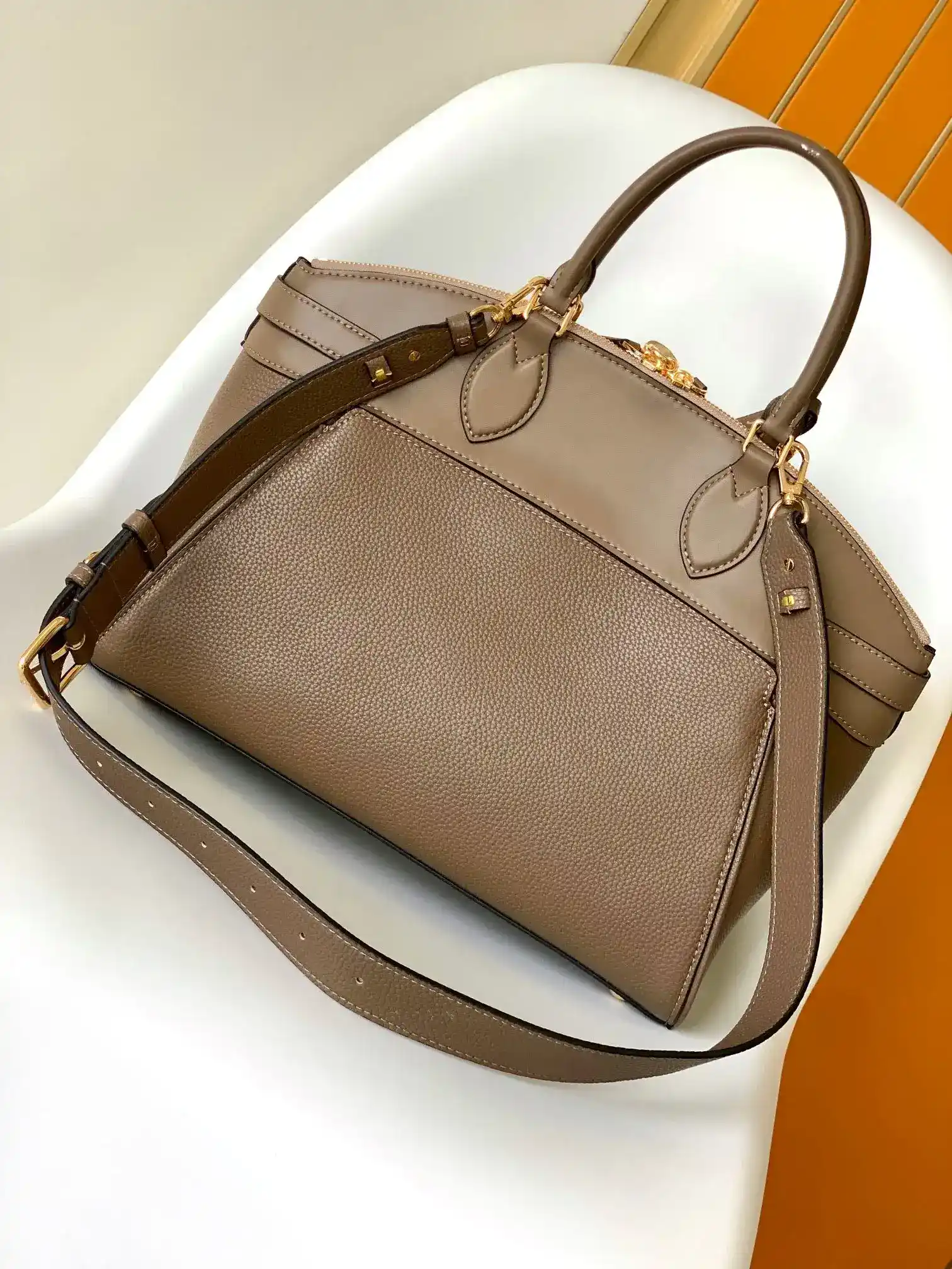 Louis Vuitton Black Grained Leather Top Handle Bag product photo from LabelPicks