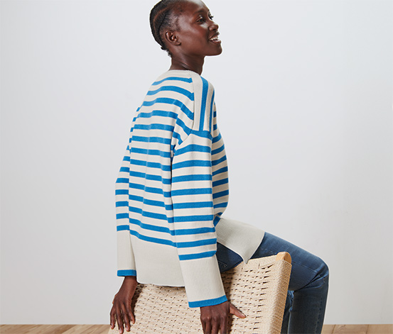 Gestreifter Strickpullover