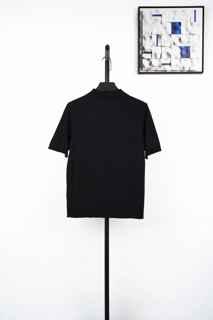 GUCCI Black Intarsia Pocket Knit Polo Shirt product photo from LabelPicks
