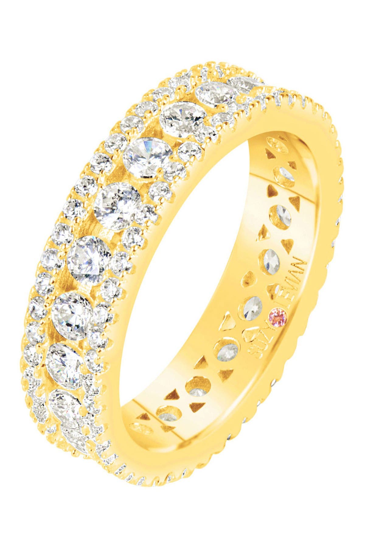 SUZY LEVIAN 14K Gold CZ Modern Eternity Band