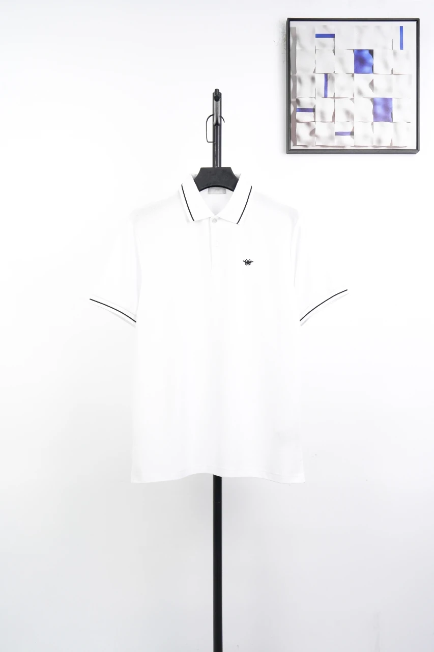 Dior White Bee Embroidered Polo Shirt product photo from LabelPicks