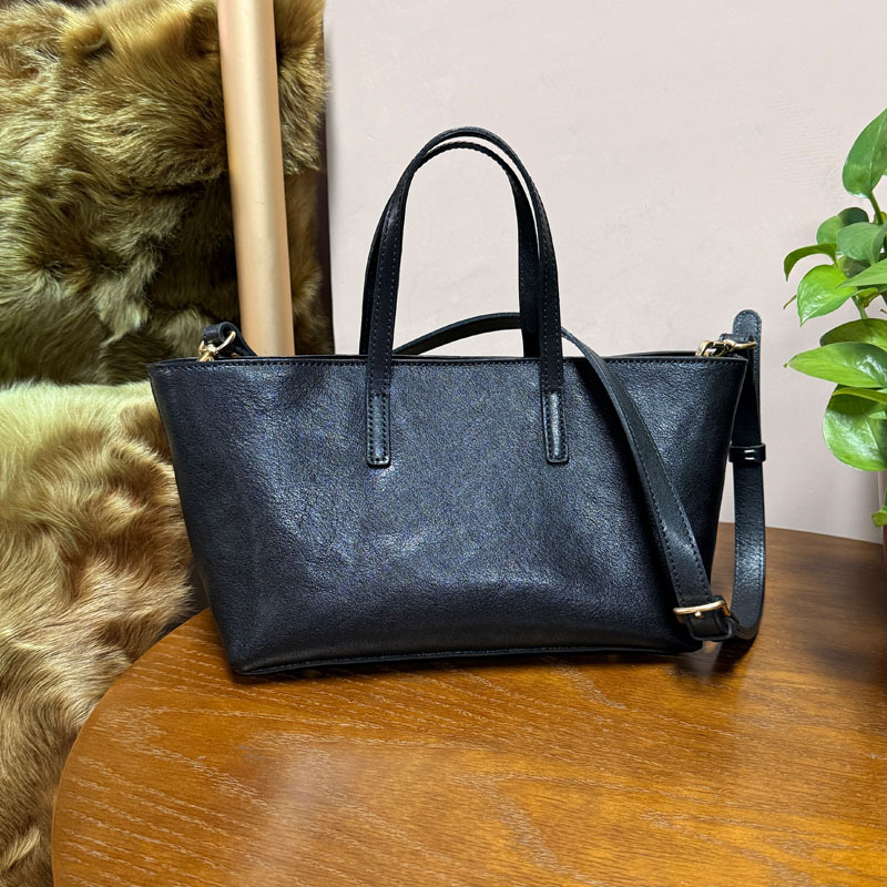 Sleek Black Convertible Tote Bag