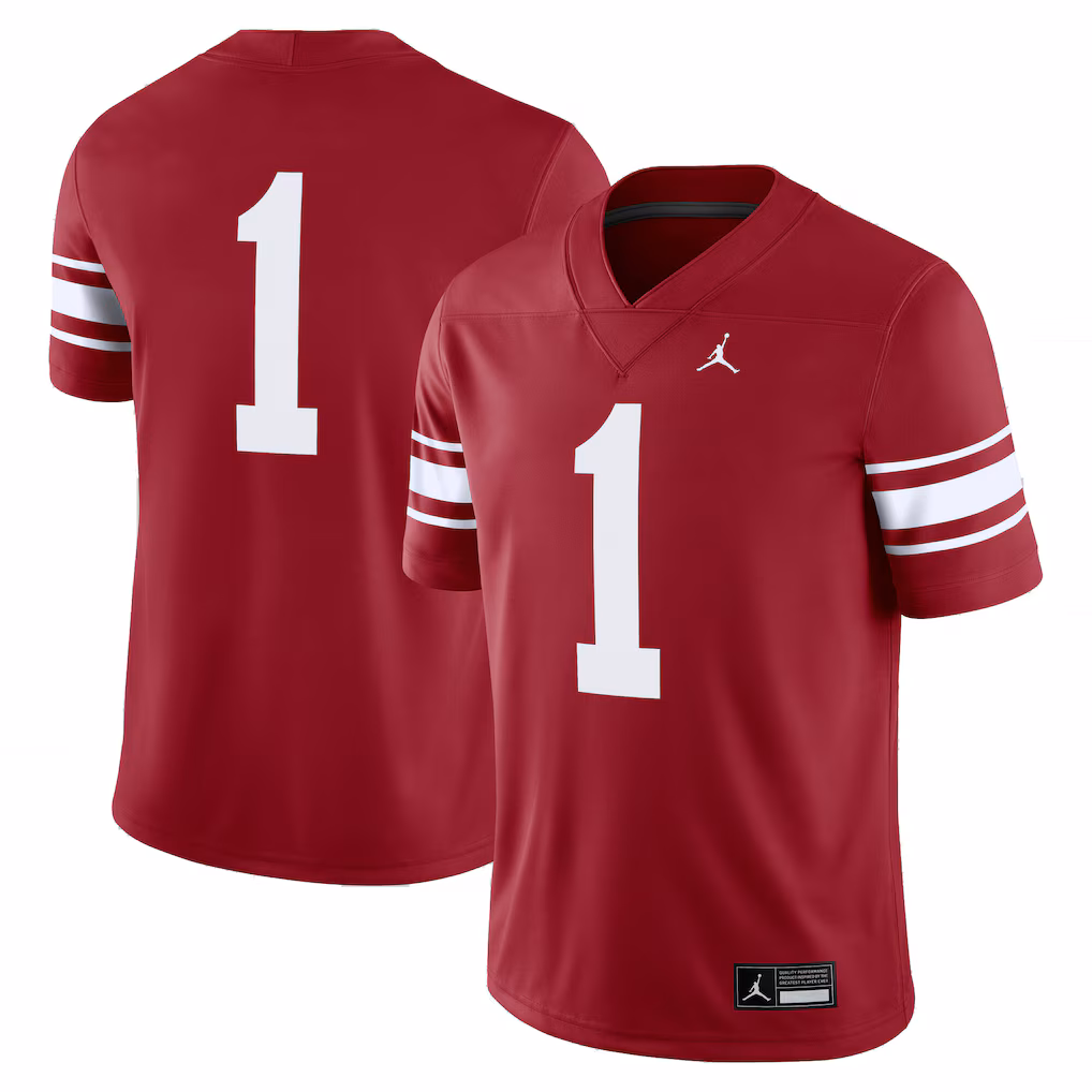 #1 Oklahoma Sooners Jordan Brand Throwback Alternate Game Jersey - Crimson