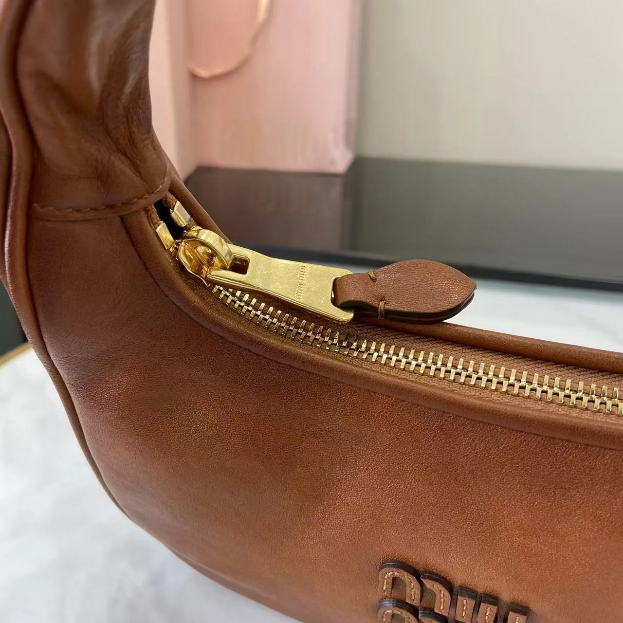 Miu Miu Brown Calfskin Hobo Bag product photo from LabelPicks