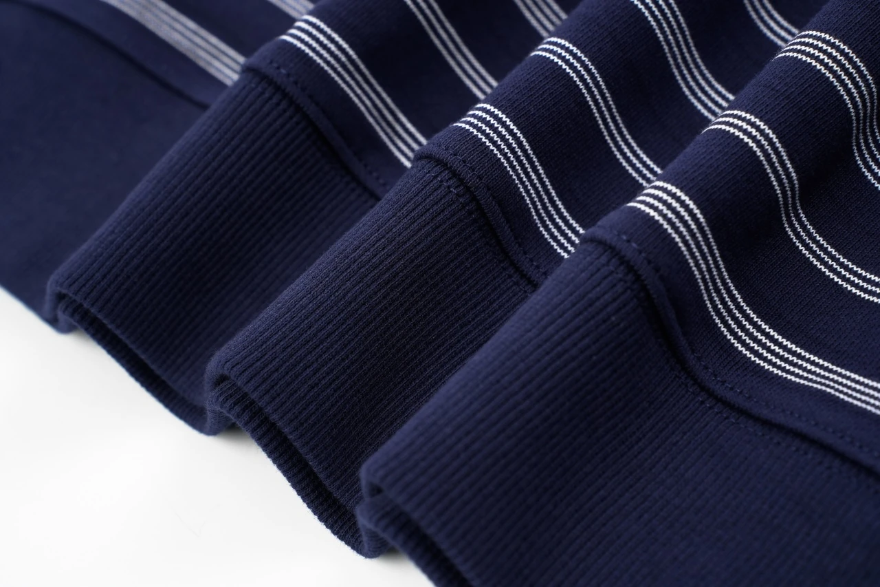 Miu Miu Navy Stripe Embroidered Half Zip Long Sleeve Polo Shirt product photo from LabelPicks