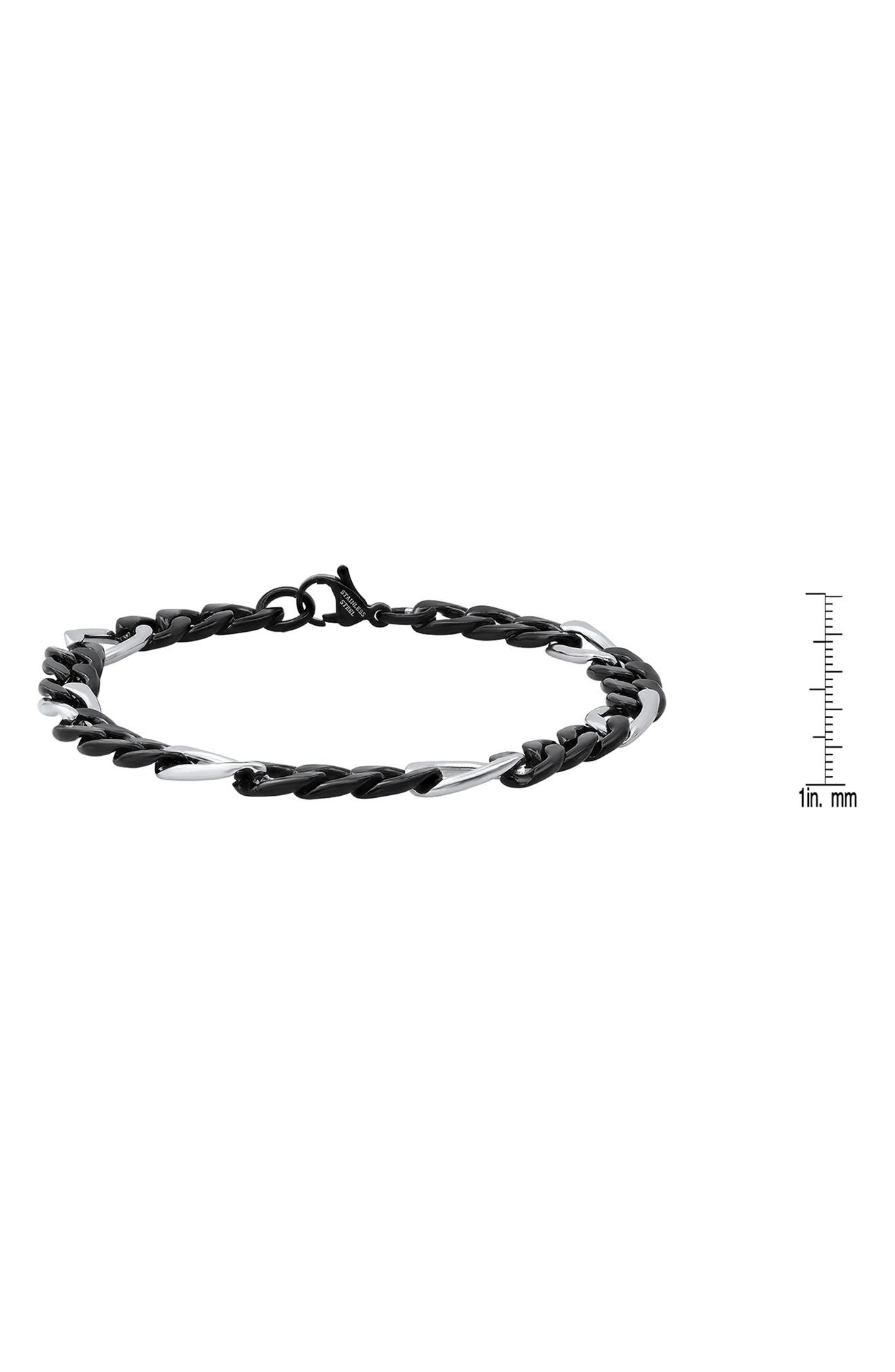 HMY JEWELRY Stainless Steel Two Tone Black IP Chain Bracelet