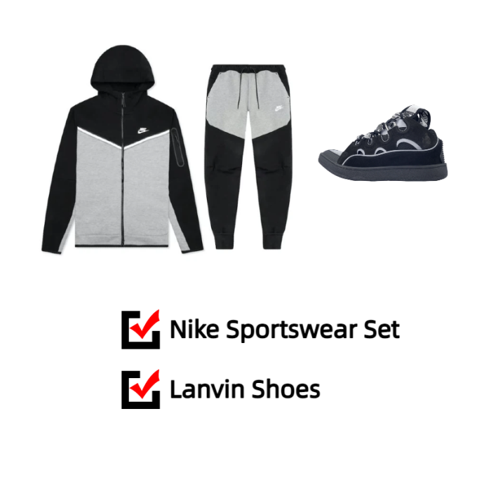 Any Nike Sportswear Set+ Lanvin Curb Sneaker White Black