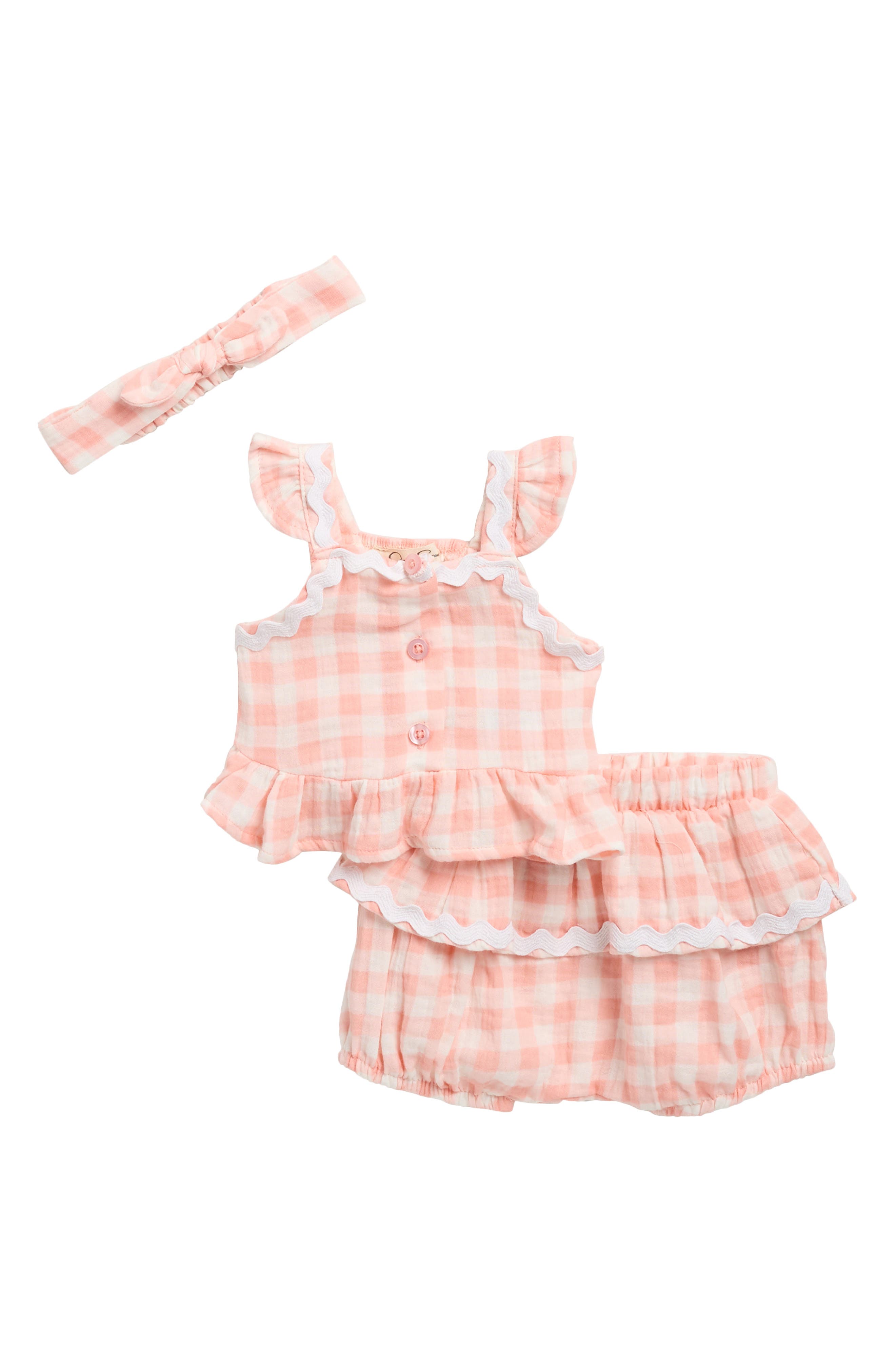 Jessica Simpson Cotton Gauze Top, Shorts & Headband Set