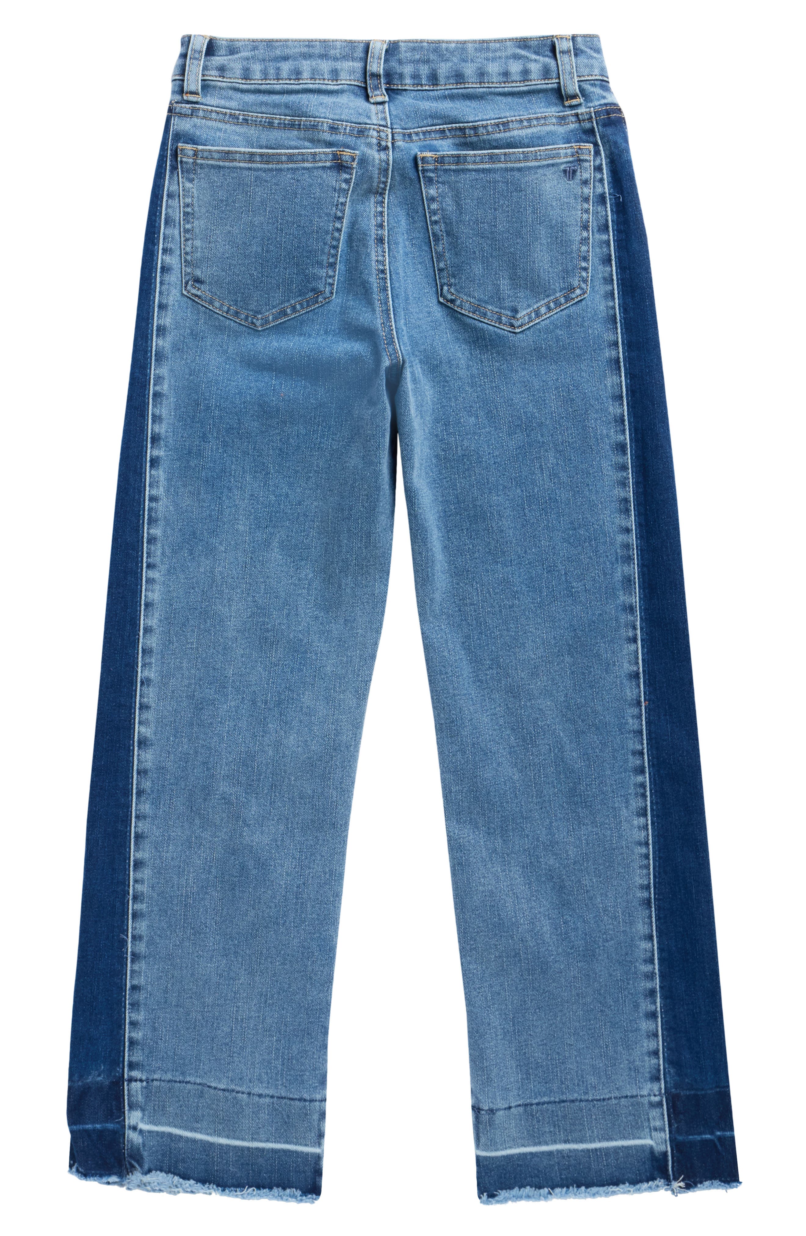 Tractr Kids' Two-Tone Relaxed Straight Leg Jeans