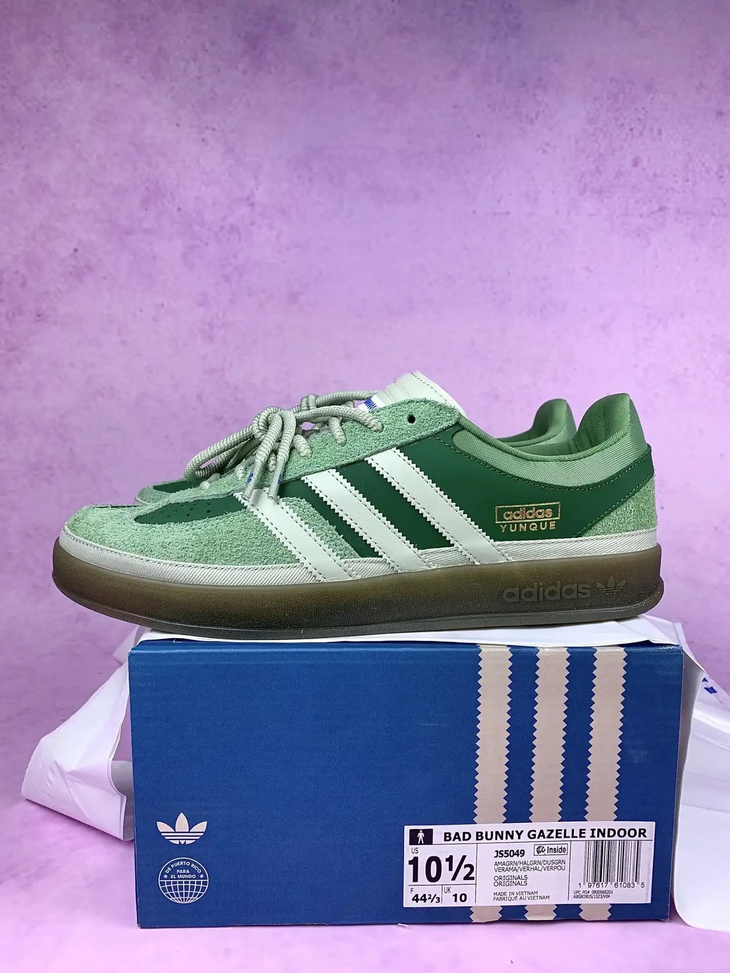 Bad Bunny x adidas Gazelle Indoor El Yunque Shoes product photo from LabelPicks