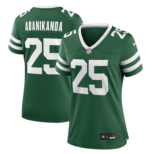 Israel Abanikanda New York Jets Nike Women's Team Game Jersey - Legacy Green