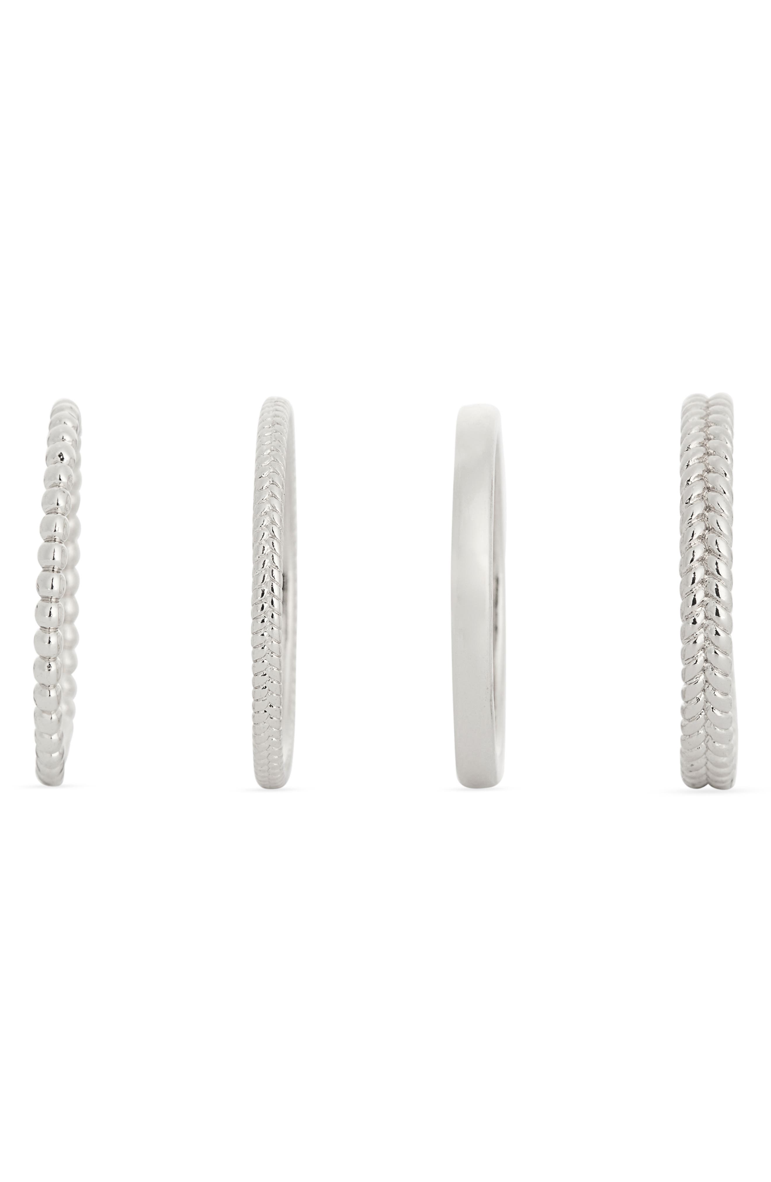 NORDSTROM RACK Set of Four Textured Rings