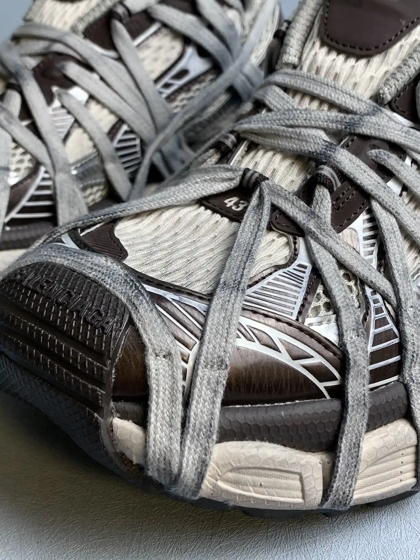 3XL Extreme Lace Sneaker in Brown/Grey/Beige product photo from LabelPicks