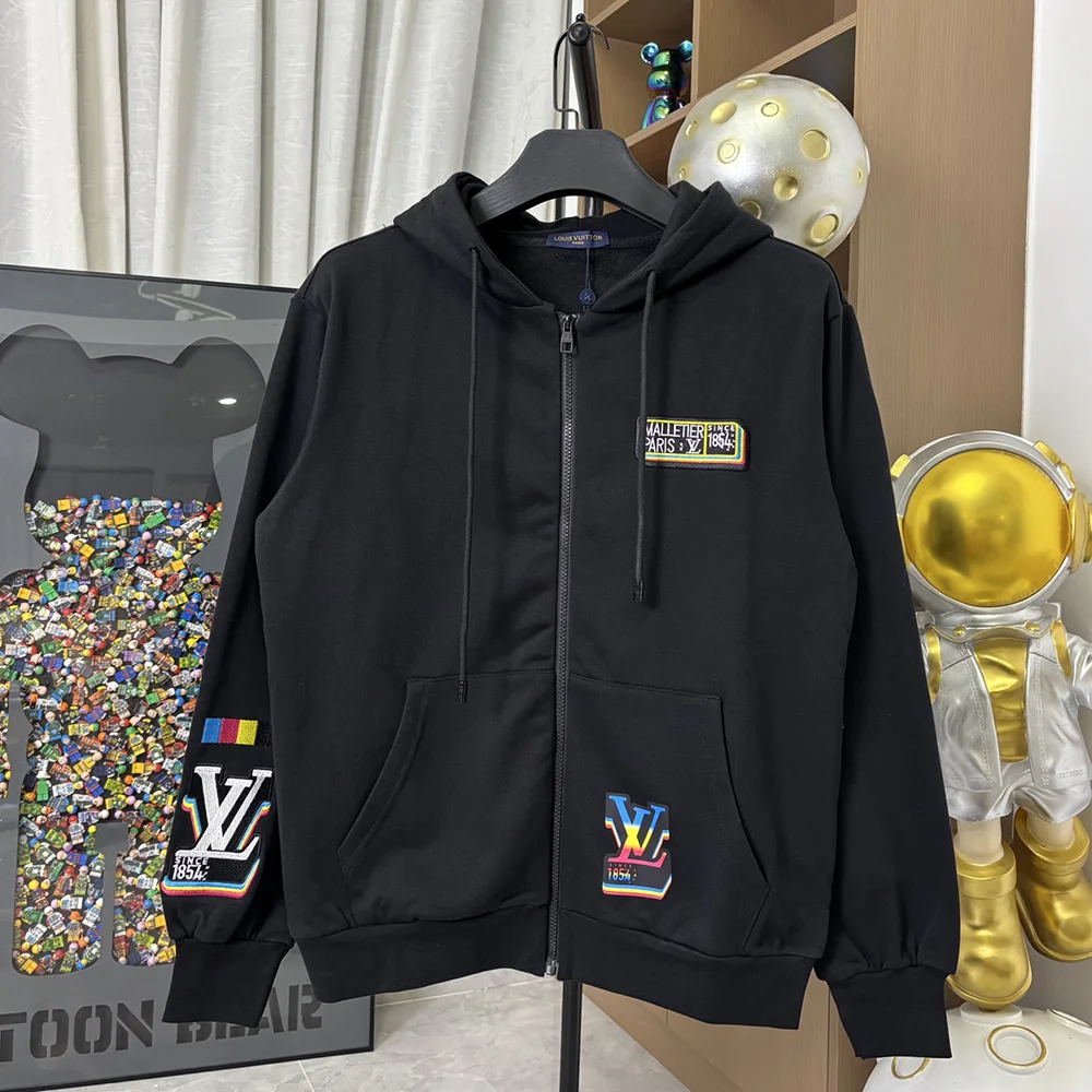 Street Print Long Sleeve Zipper Hoodies