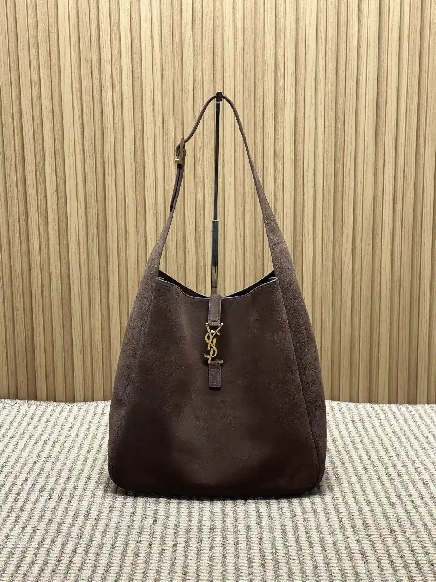 Saint Laurent Brown Suede Leather Hobo Bag product photo from LabelPicks