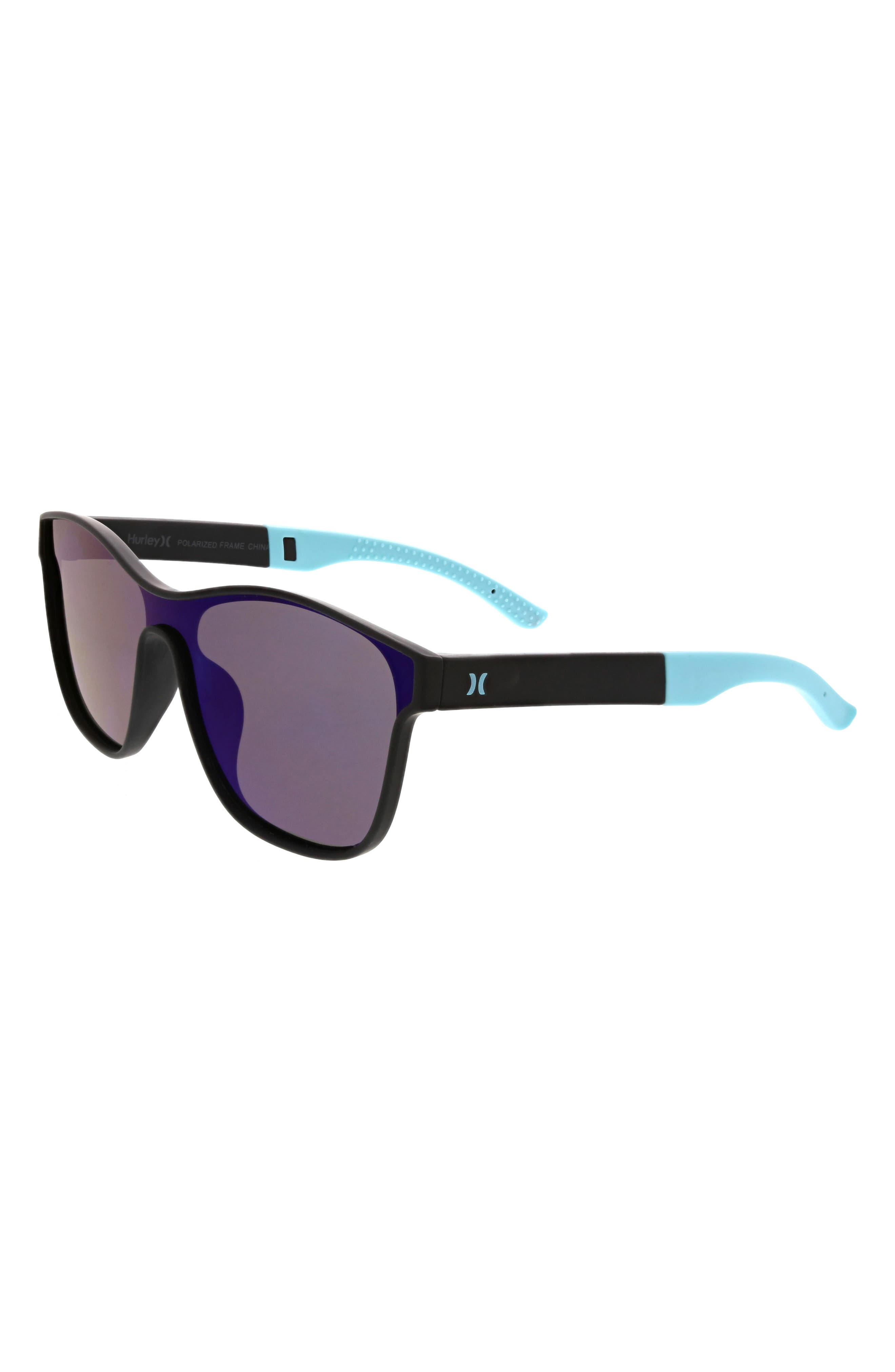Hurley 50mm Square Shield Polarized Sunglasses