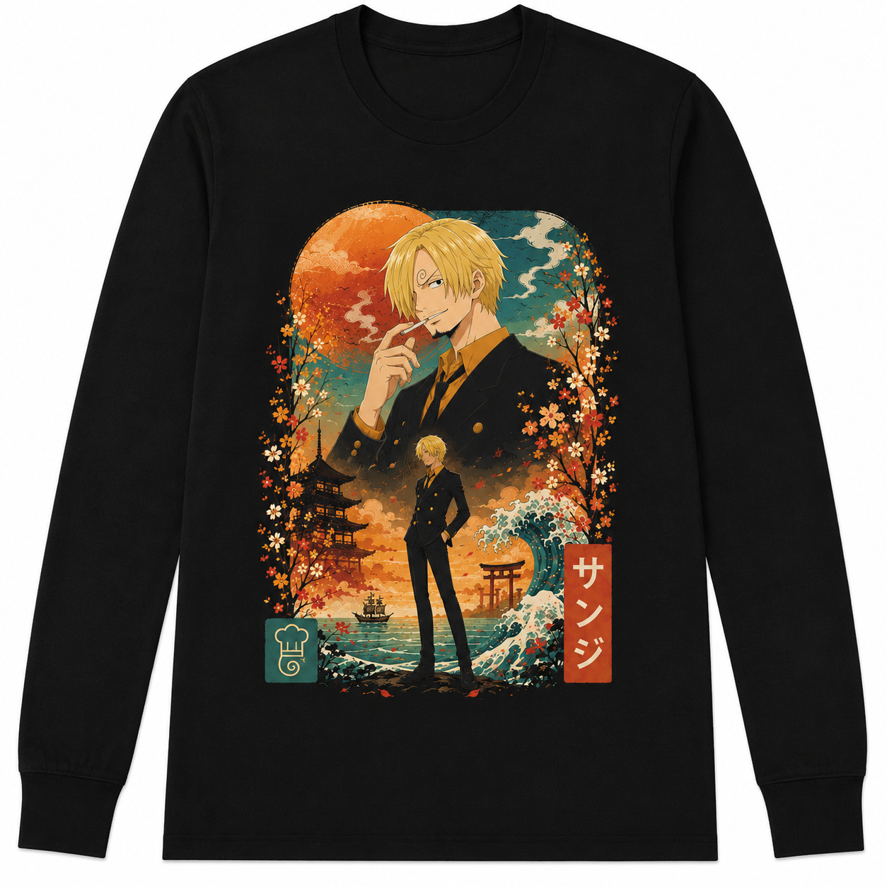Remera Anime Sanji One Piece Manga Corta