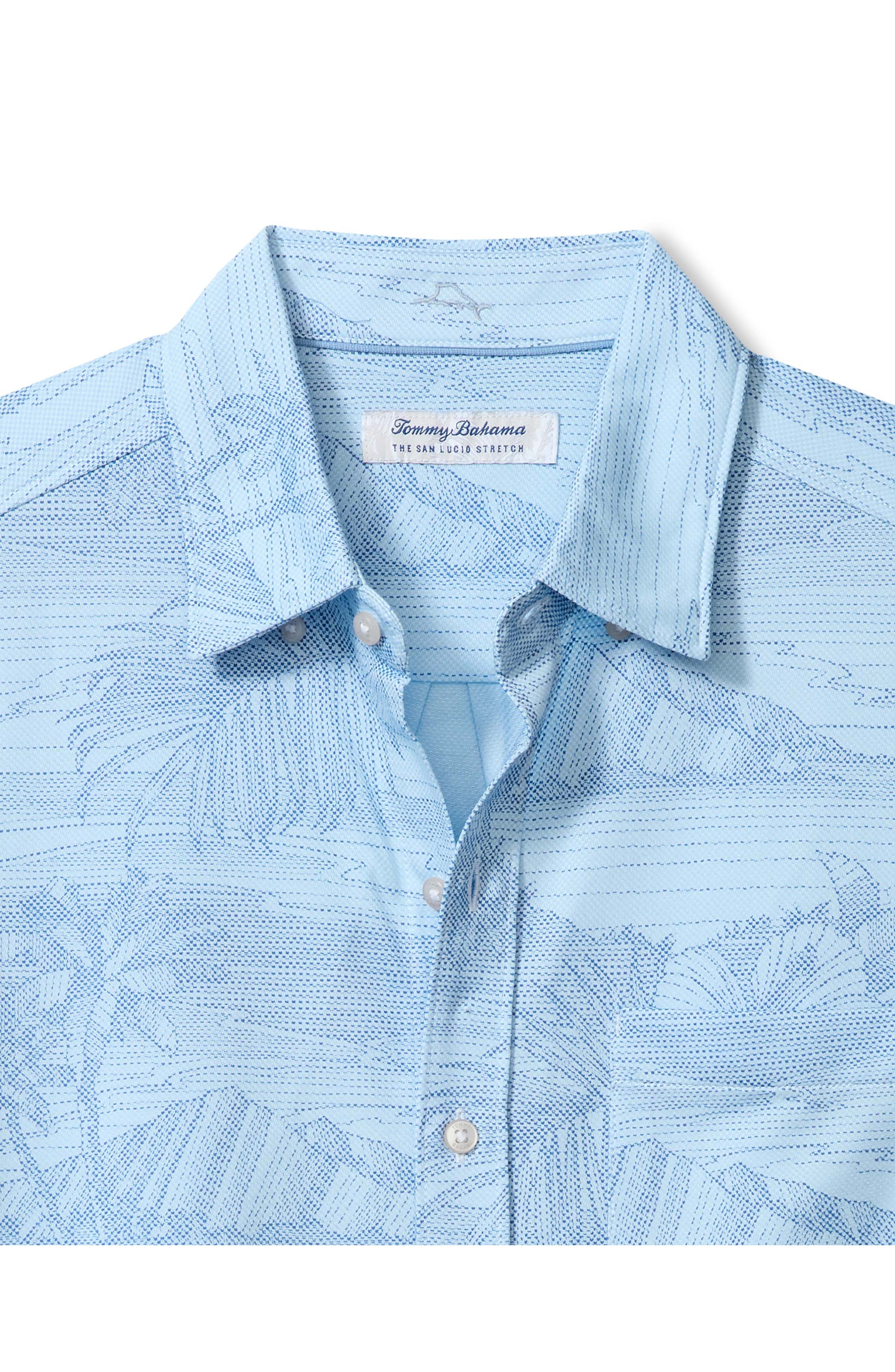 Tommy Bahama San Luscio Corsica Coast Short Sleeve Cotton Blend Button-Up Shirt