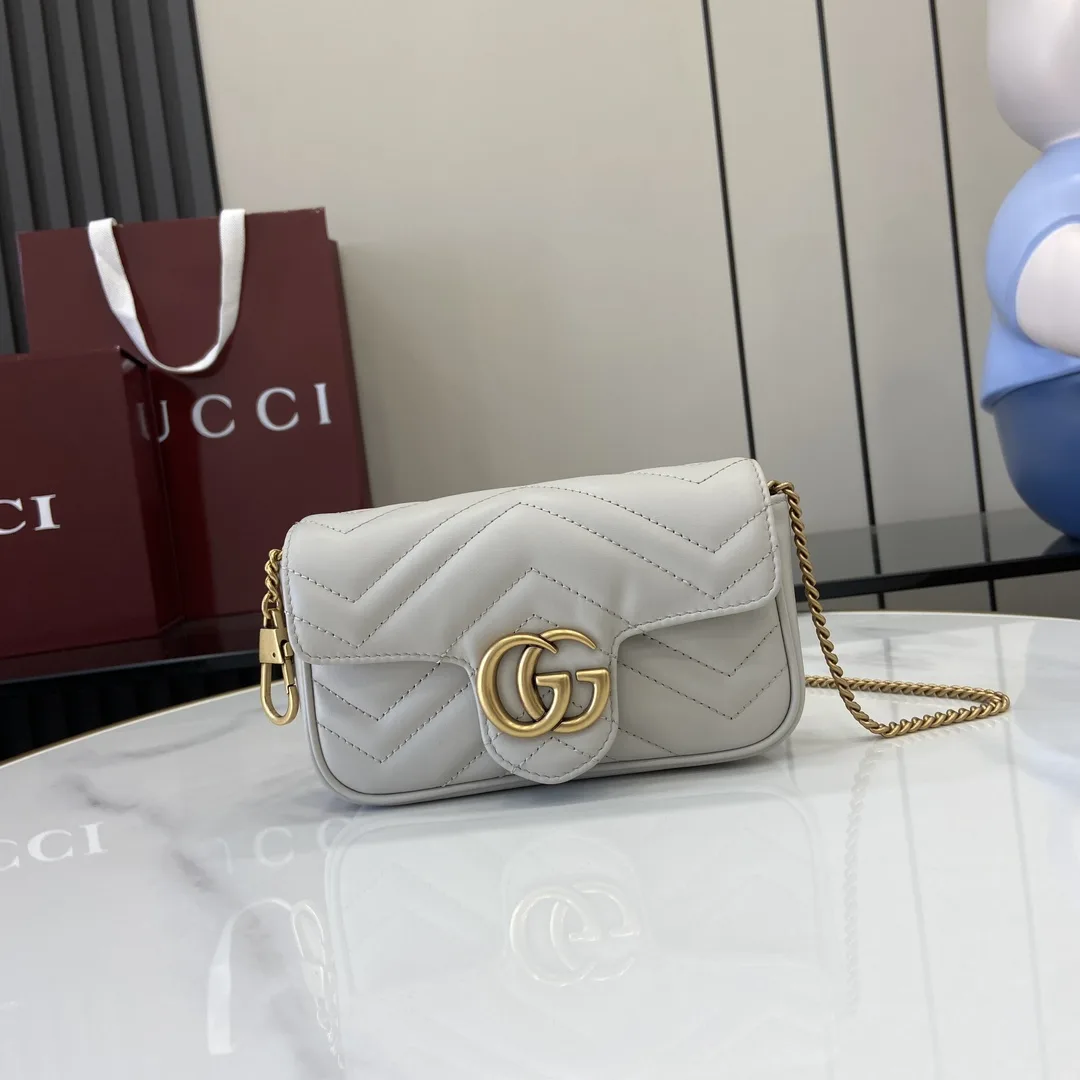 Gucci Marmont Grey GG Supreme Canvas Shoulder Bag product photo from LabelPicks